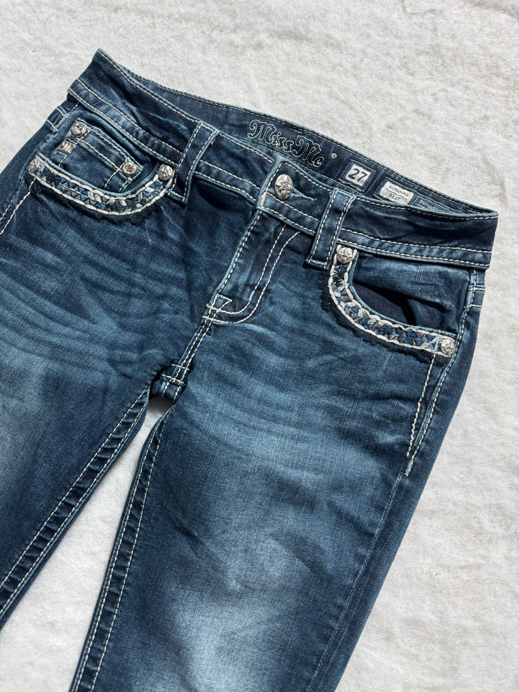 Miss Me Boot Cut Low Waist Jeans 27
