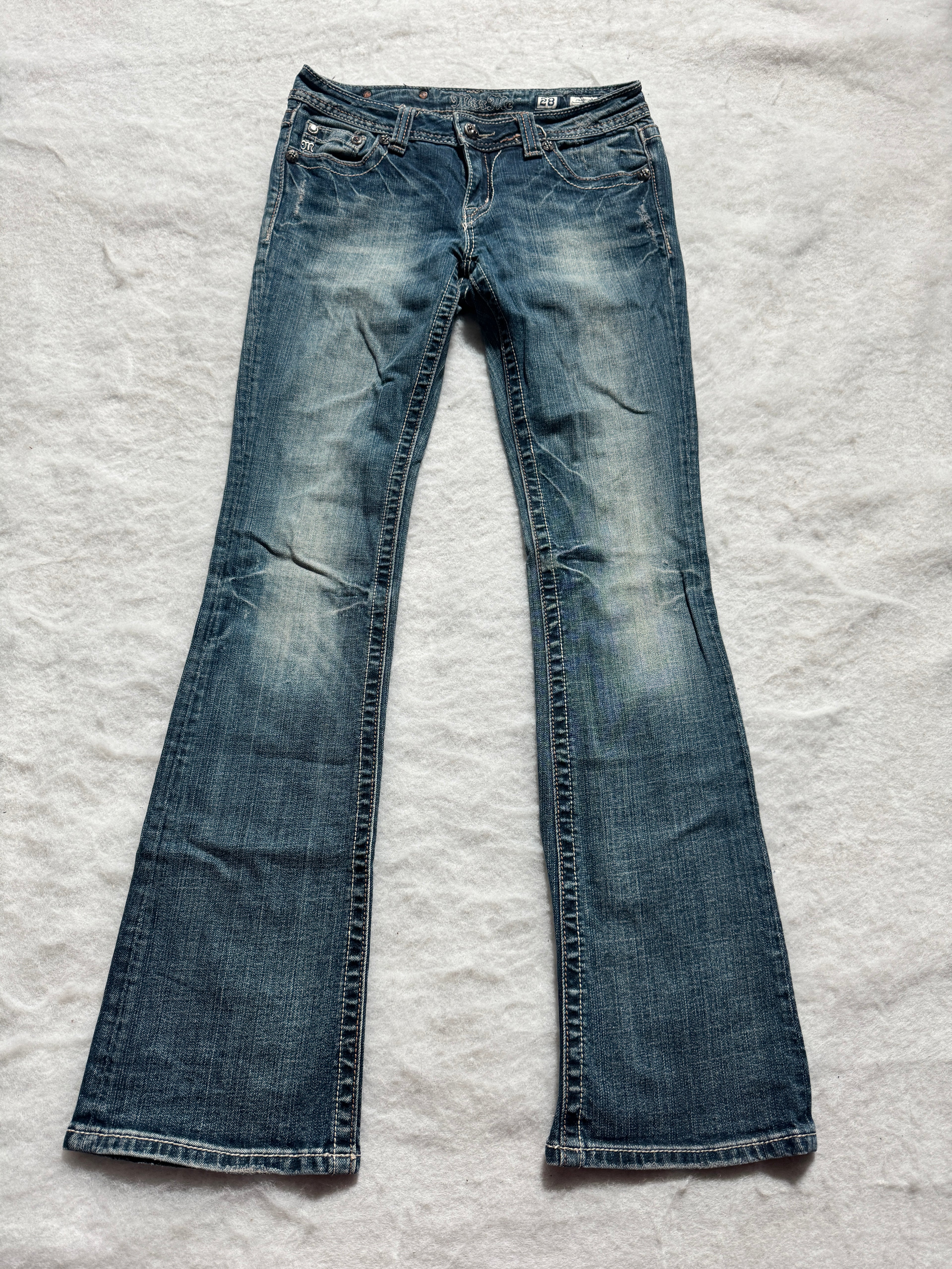 Miss Me Boot Cut Low Waist Jeans 28