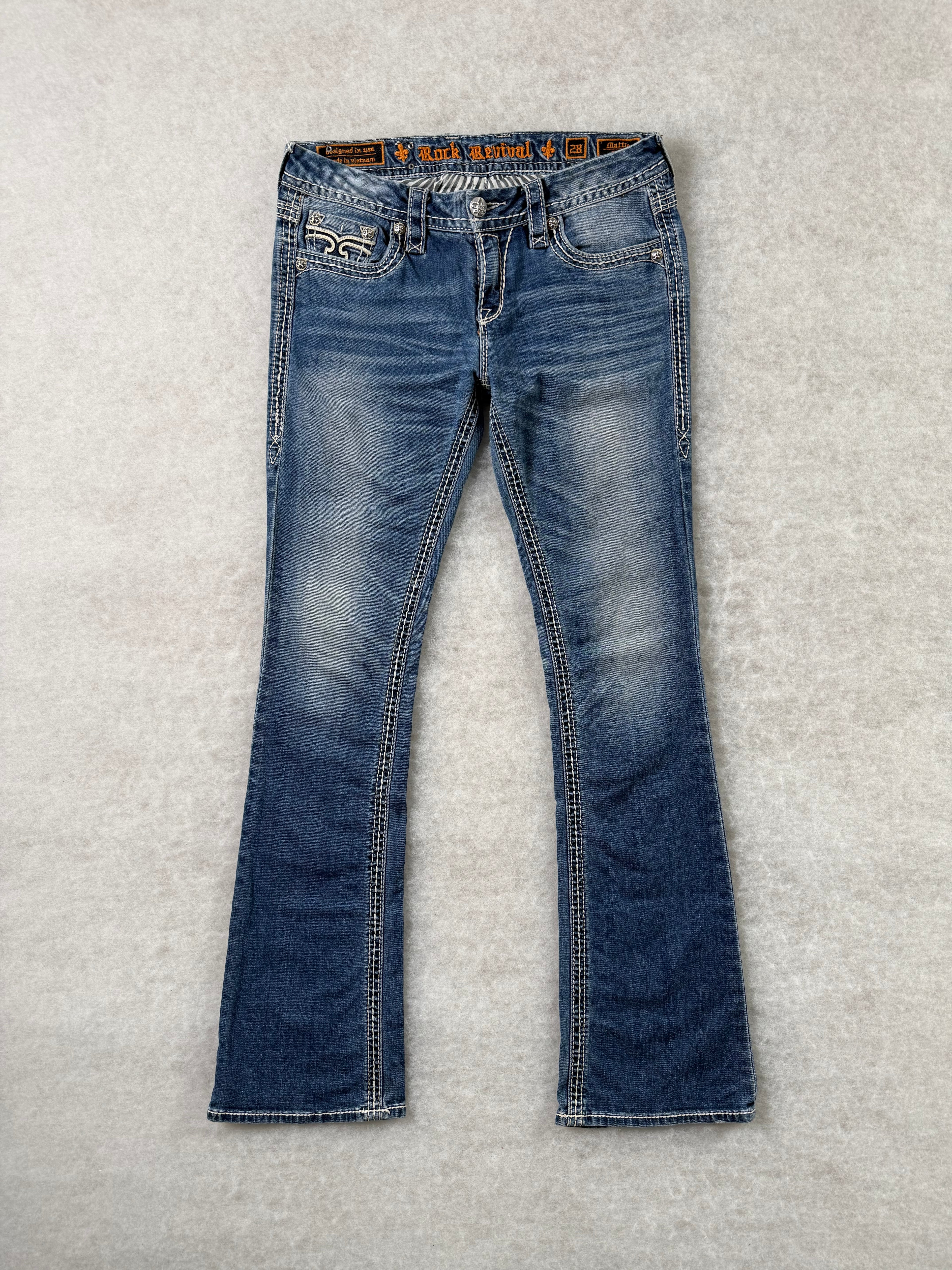 Rock Revival Boot Cut Low Waist Jeans 28