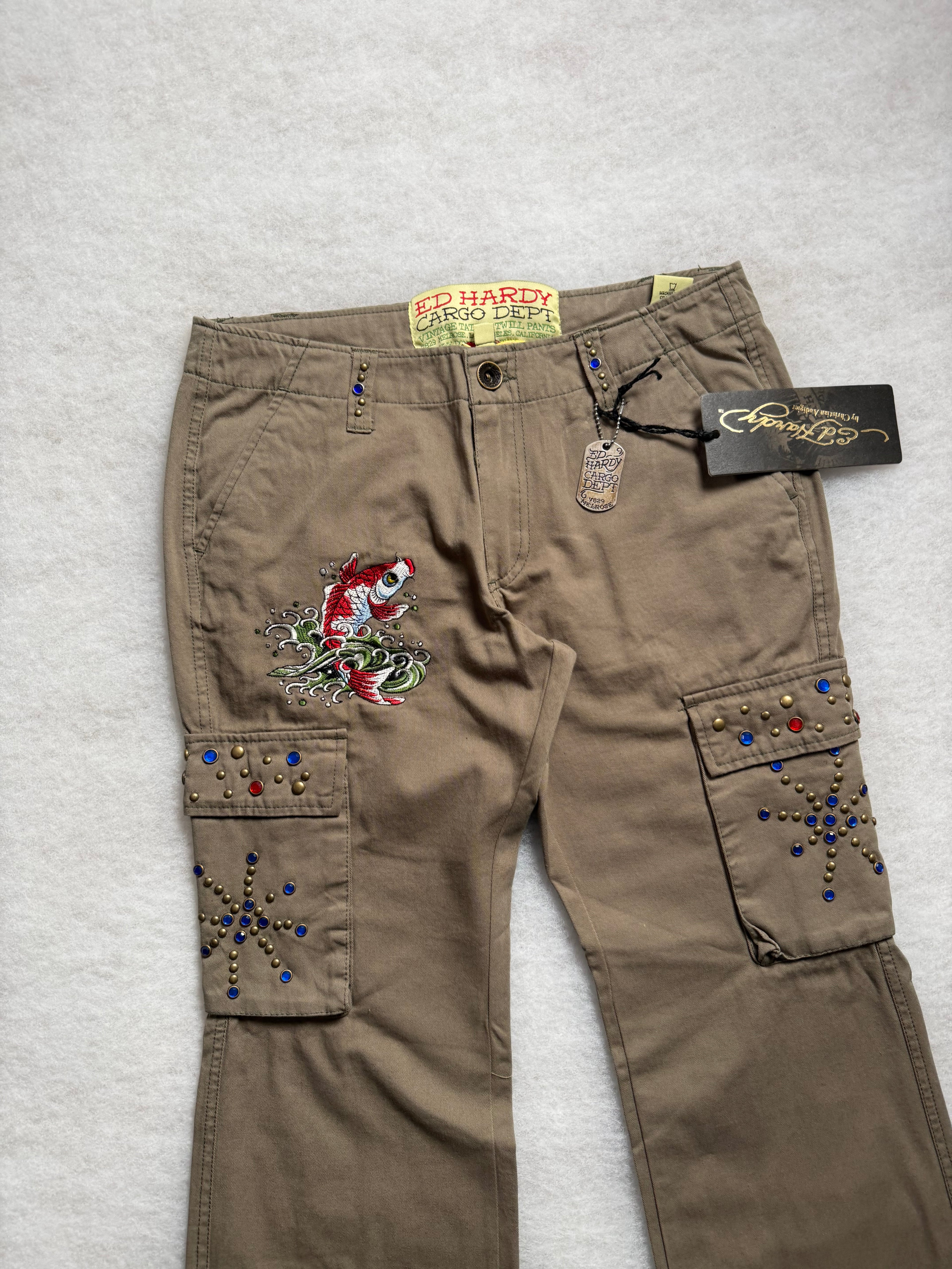 Ed Hardy Boot Cut Cargo Pants 27