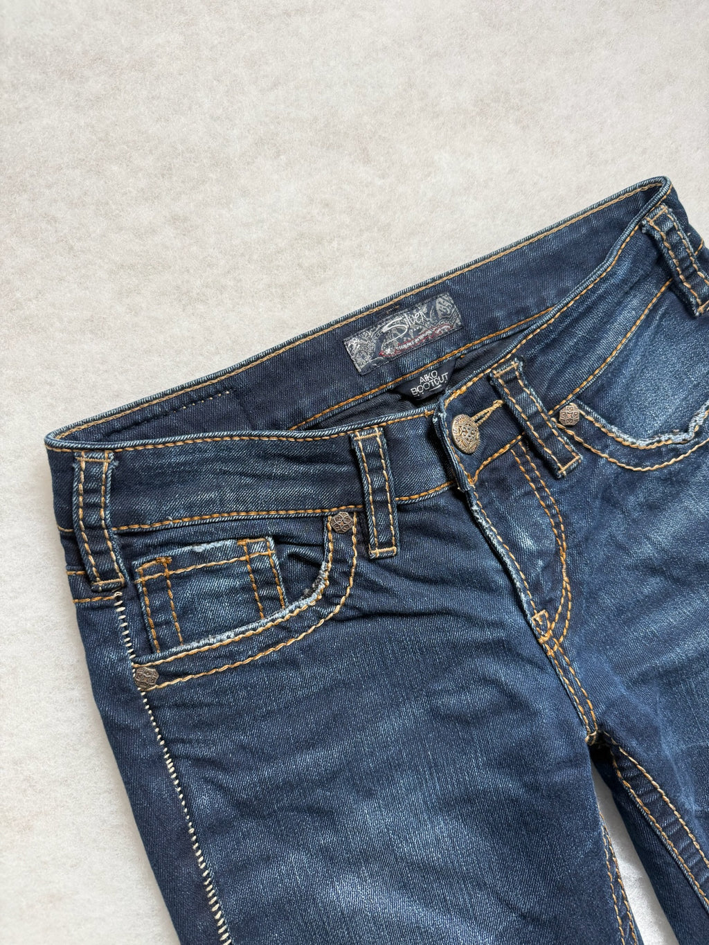 Silver Boot Cut Low Waist Jeans 26