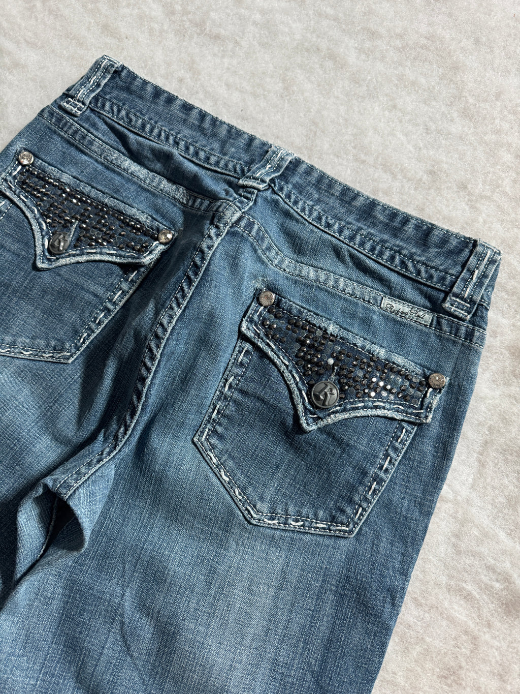 Boot Cut Low Waist Jeans Blau, Foto 3 von 4