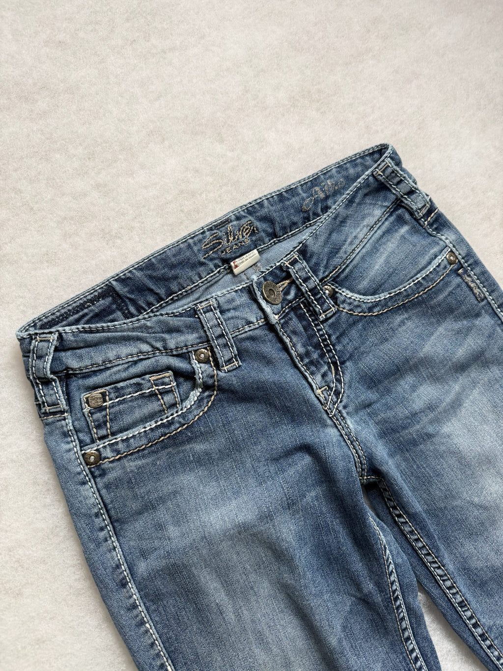 Silver Boot Cut Low Waist Jeans 25