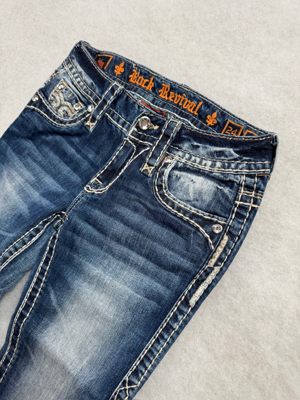 Rock Revival Boot Cut Low Waist Jeans 24