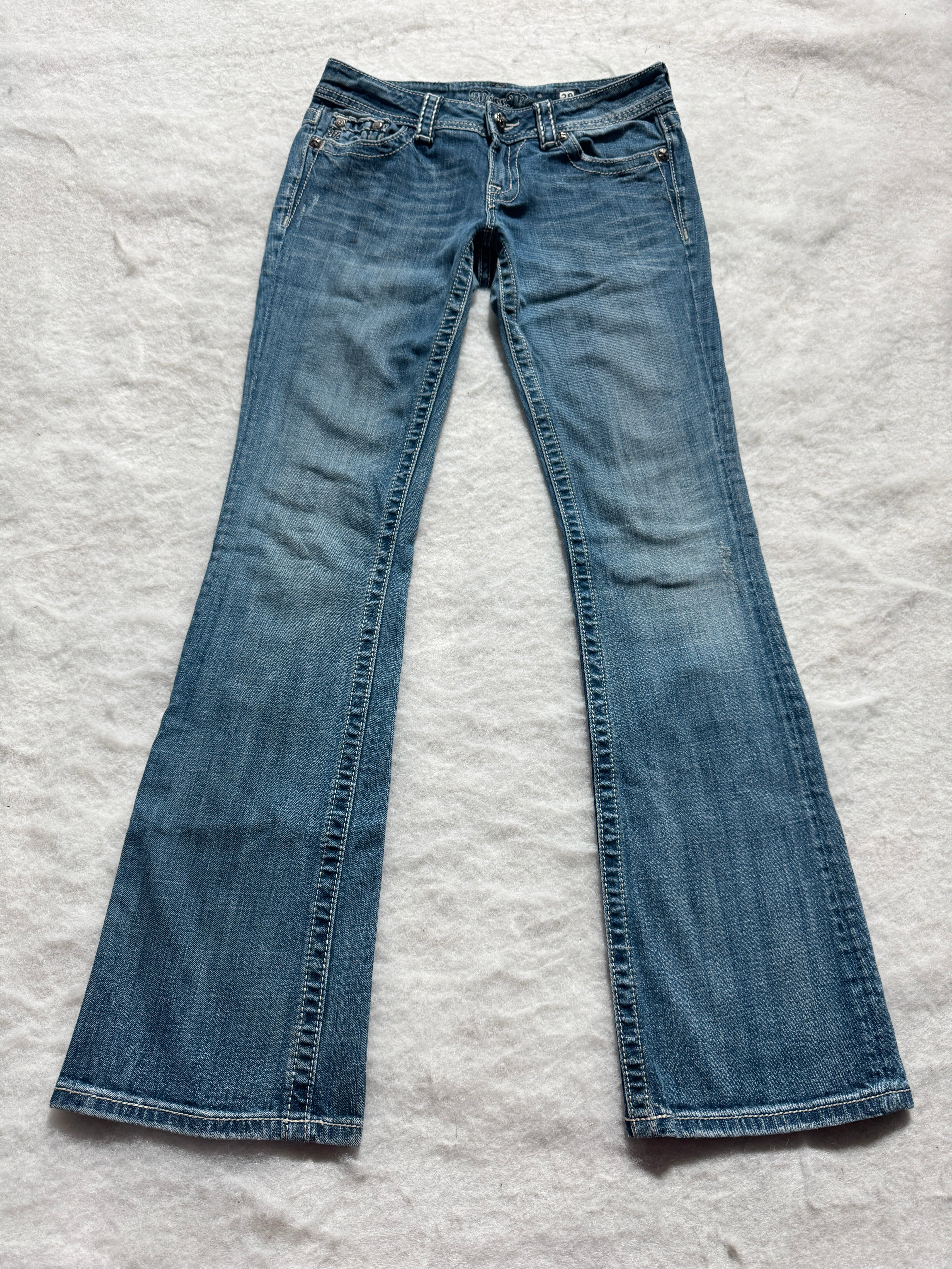 Miss Me Boot Cut Low Waist Jeans 28