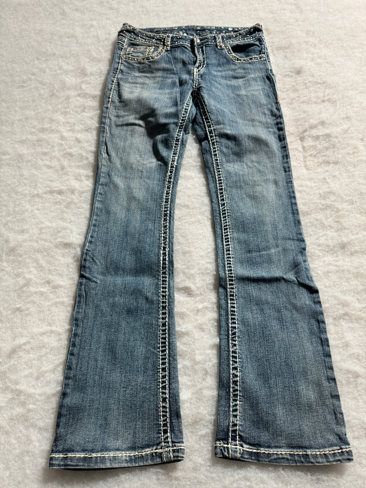 Boot Cut Low Waist Jeans Blau, Foto 1 von 4