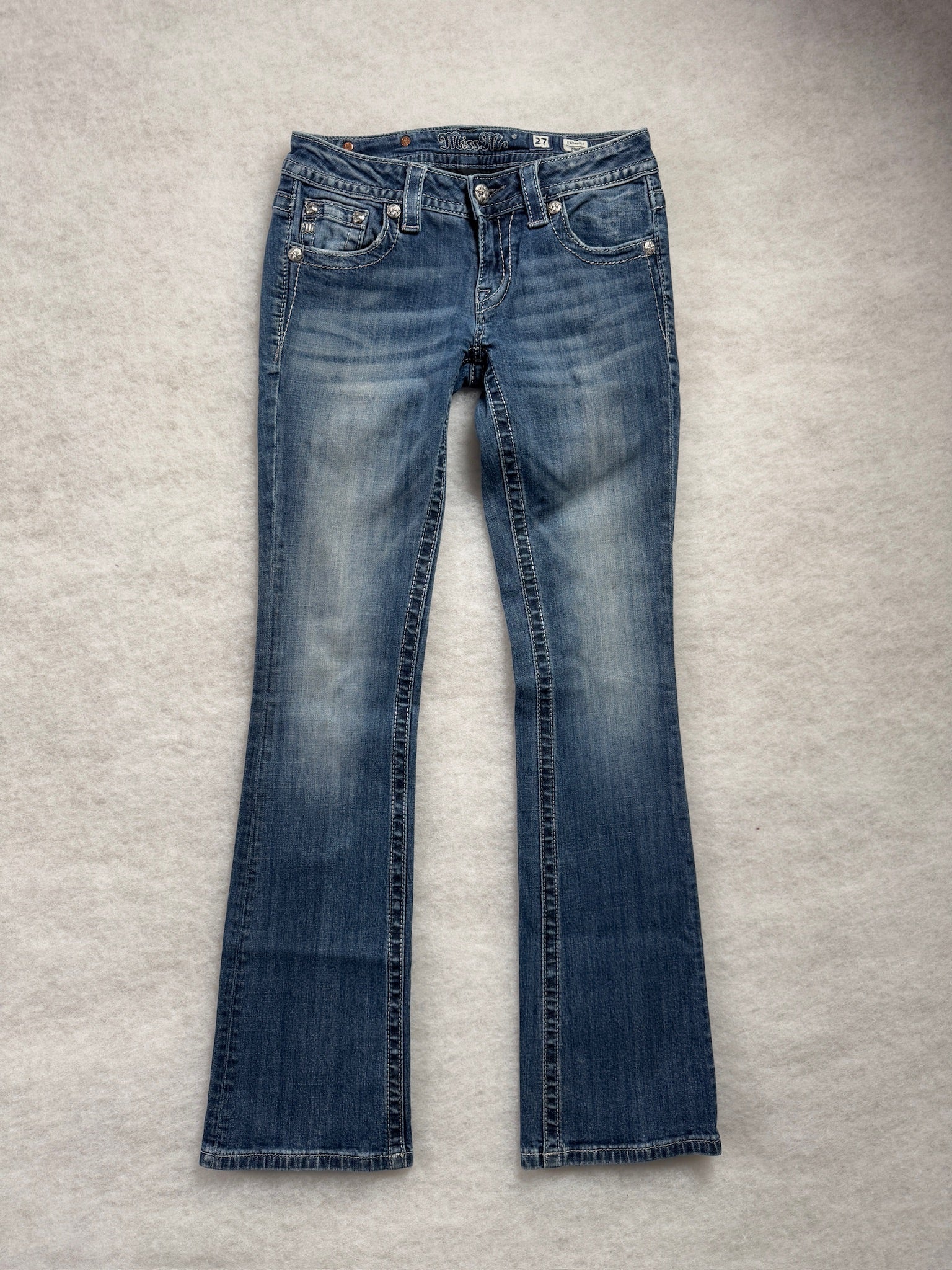 Miss Me Boot Cut Low Waist Jeans 27
