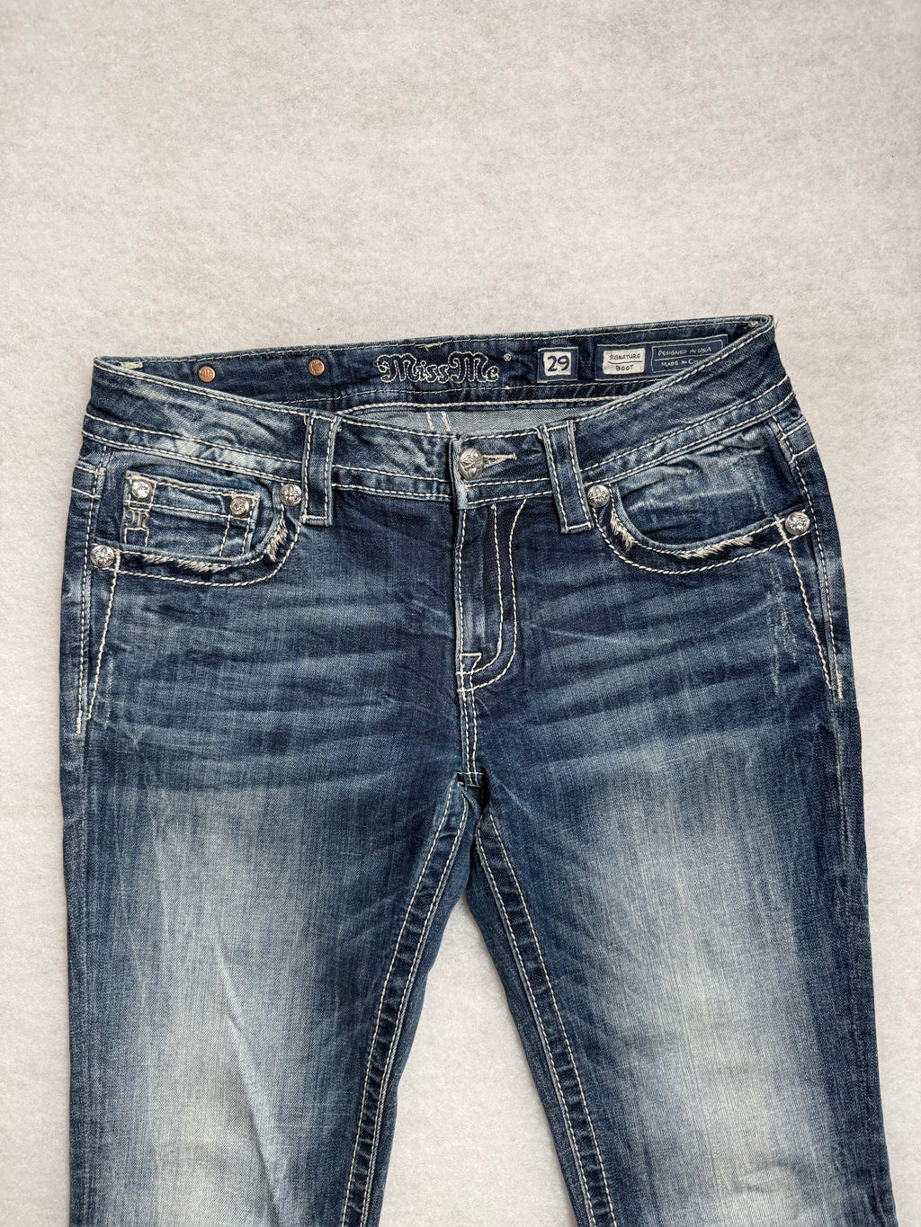 Miss Me Boot Cut Low Waist Jeans 29