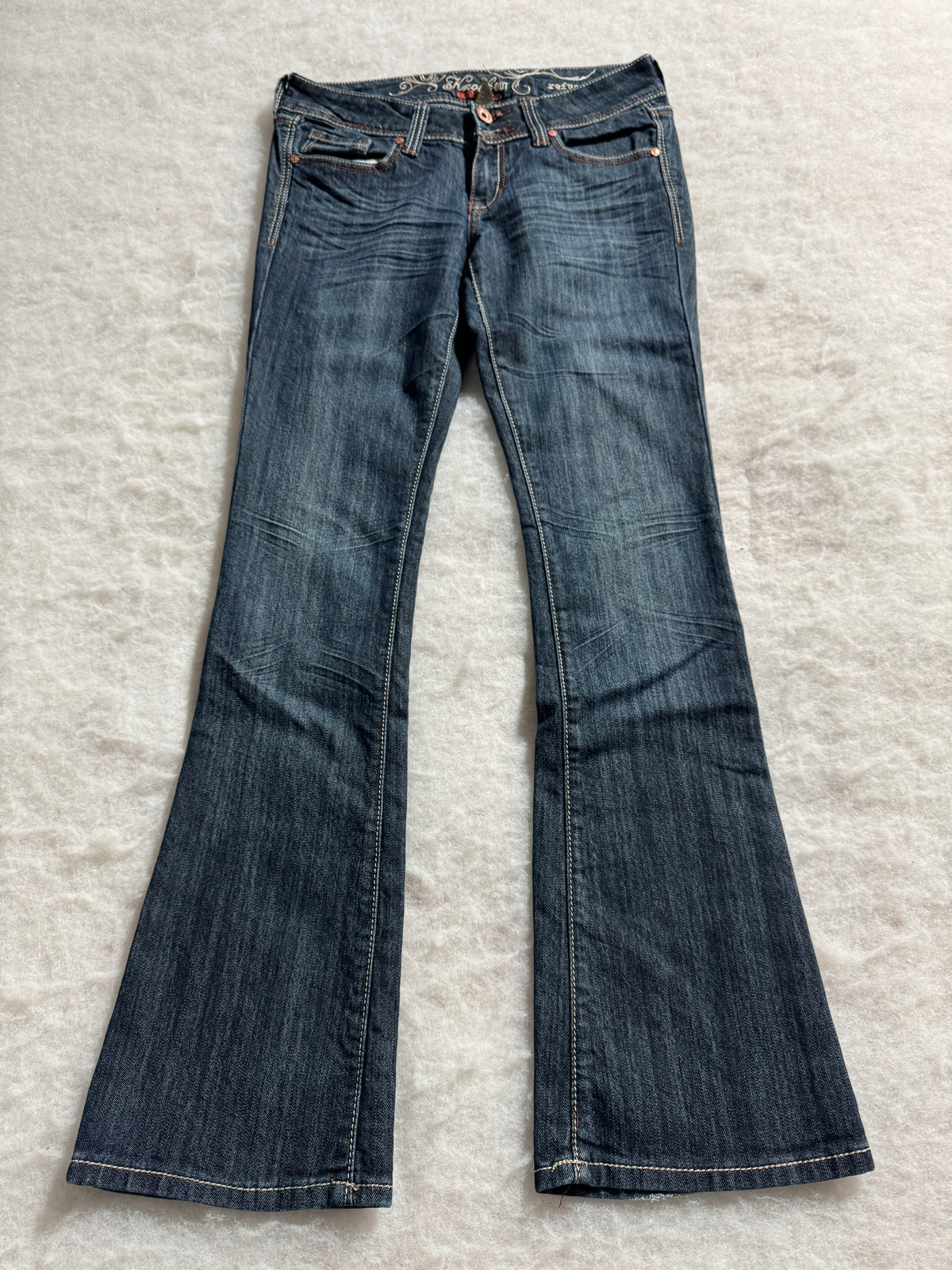 Boot Cut Low Waist Jeans Blau, Foto 1 von 4