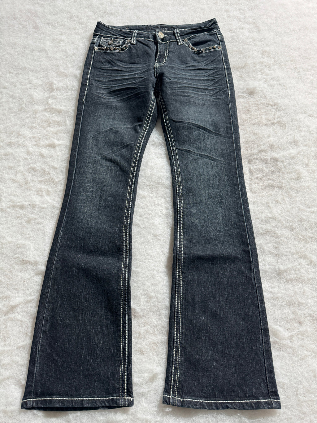 Boot Cut Low Waist Jeans Blau, Foto 1 von 4