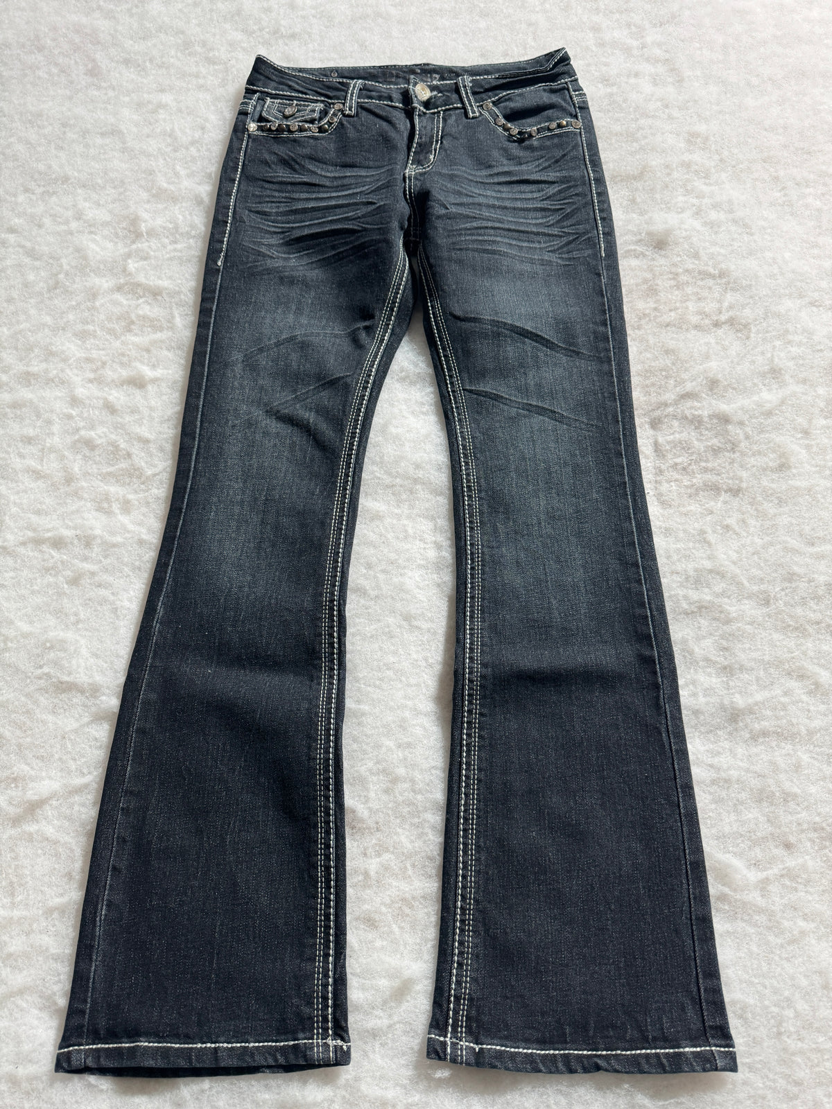 Boot Cut Low Waist Jeans Blau, Foto 1 von 4
