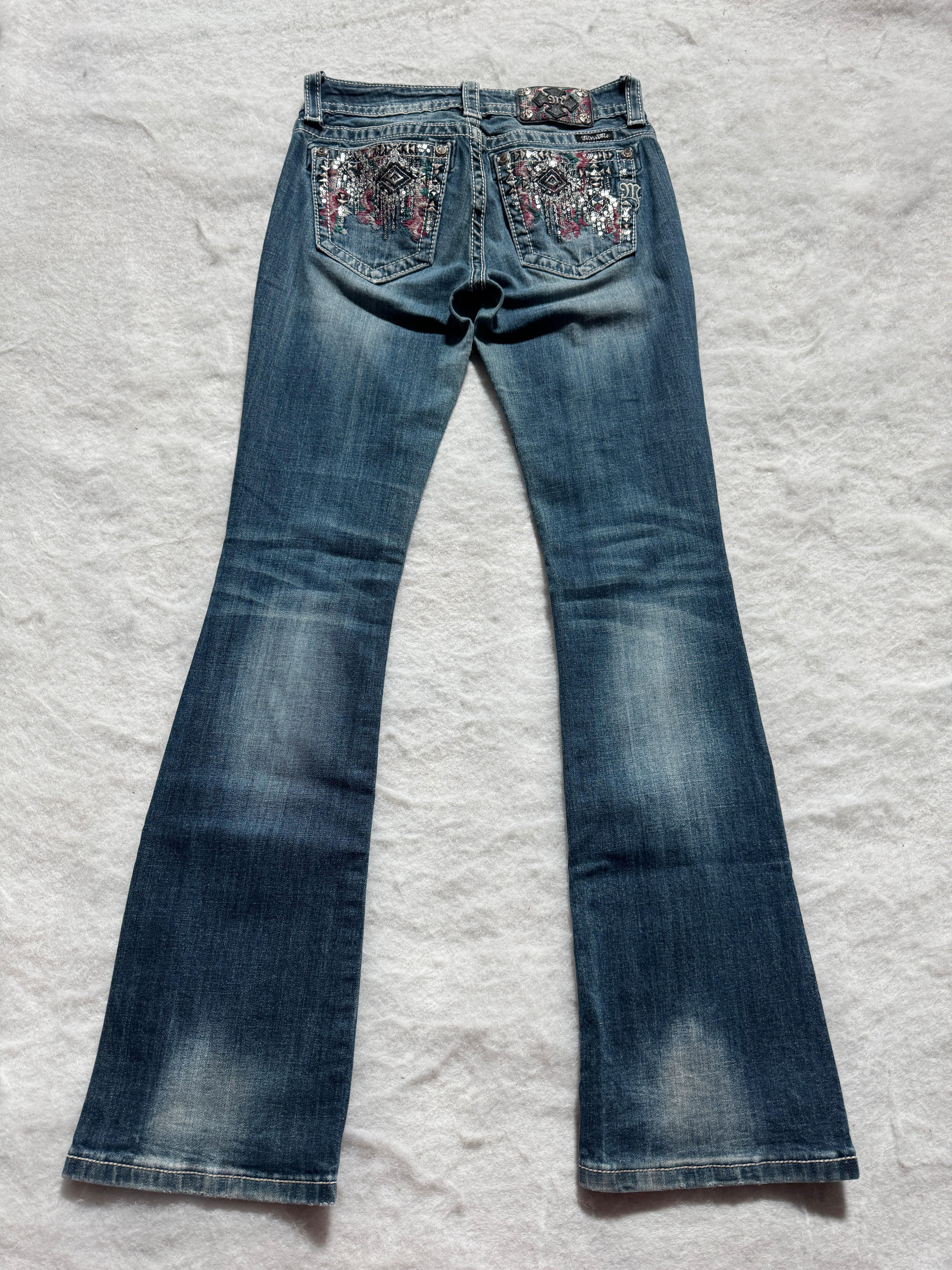 Miss Me Boot Cut Low Waist Jeans 27