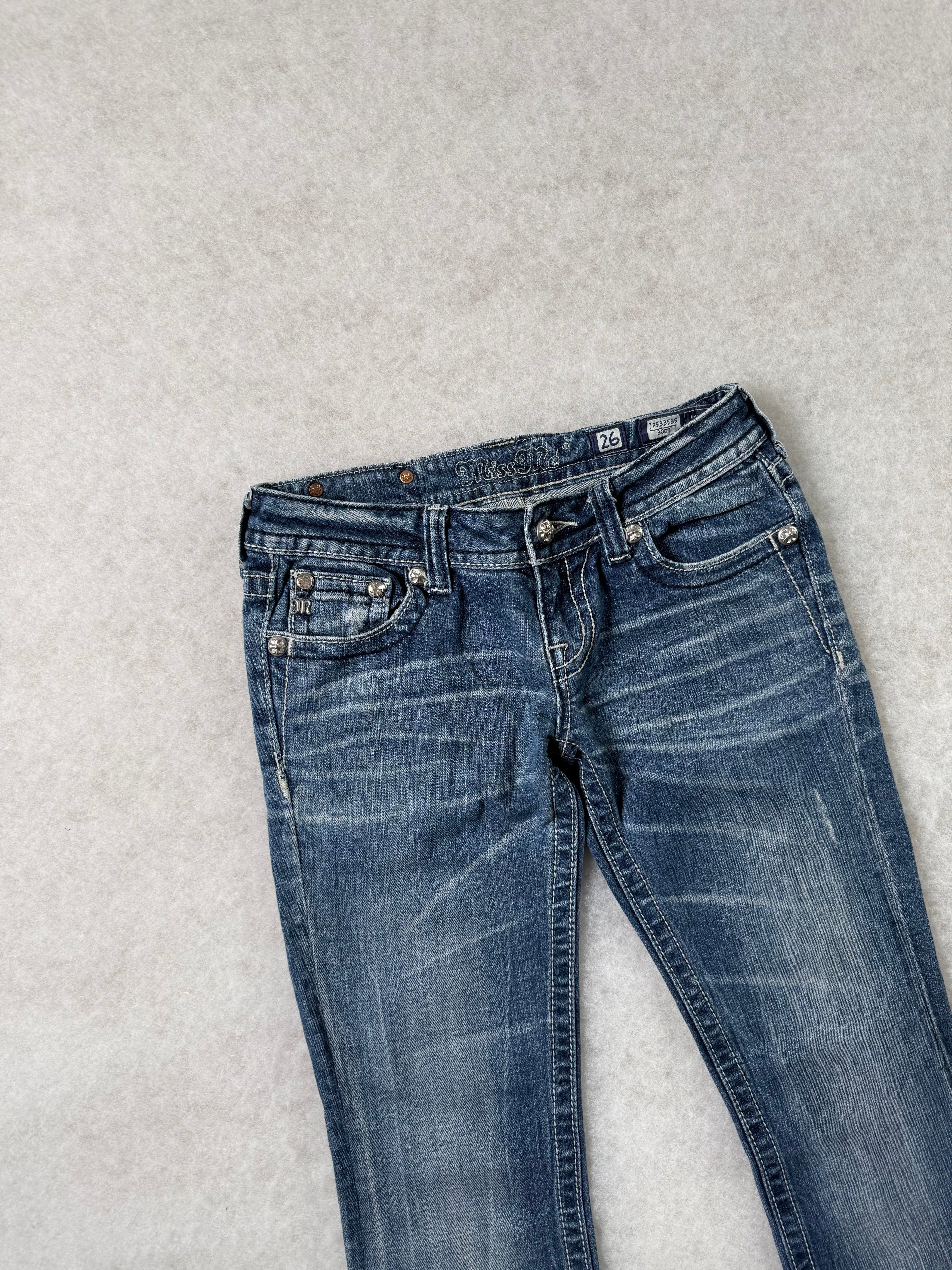 Miss Me Boot Cut Low Waist Jeans 26