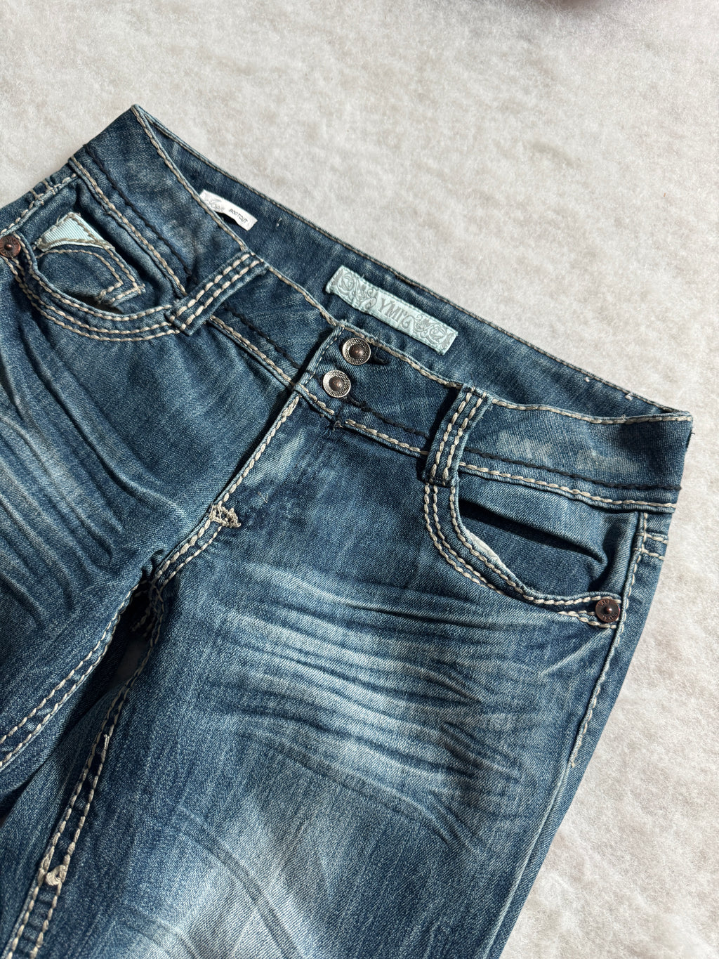 Boot Cut Low Waist Jeans Blau, Foto 4 von 4