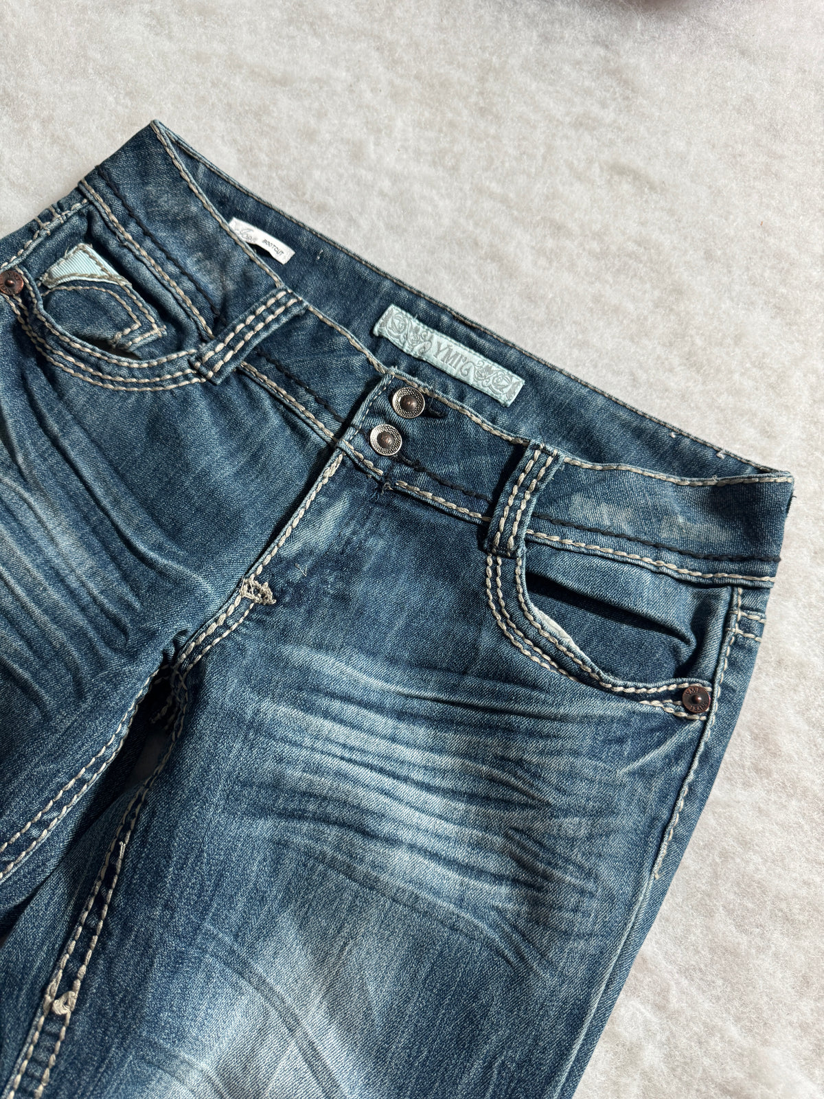 Boot Cut Low Waist Jeans Blau, Foto 4 von 4