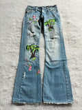 Boot Cut Low Waist Jeans Blau, Foto 1 von 4