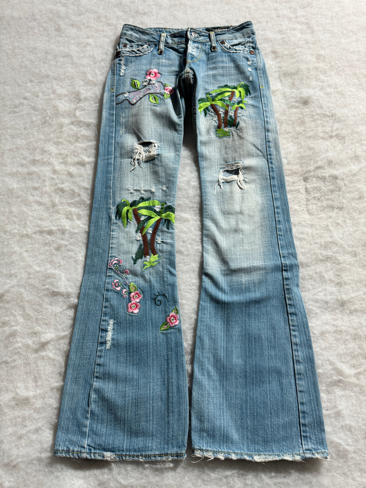 Boot Cut Low Waist Jeans Blau, Foto 1 von 4
