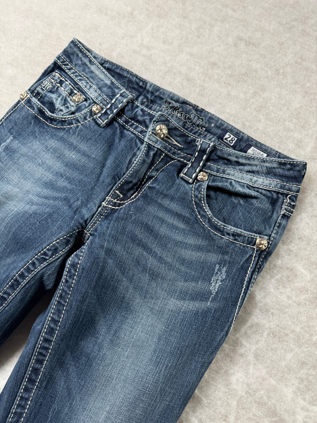 Miss Me Boot Cut Low Waist Jeans 28