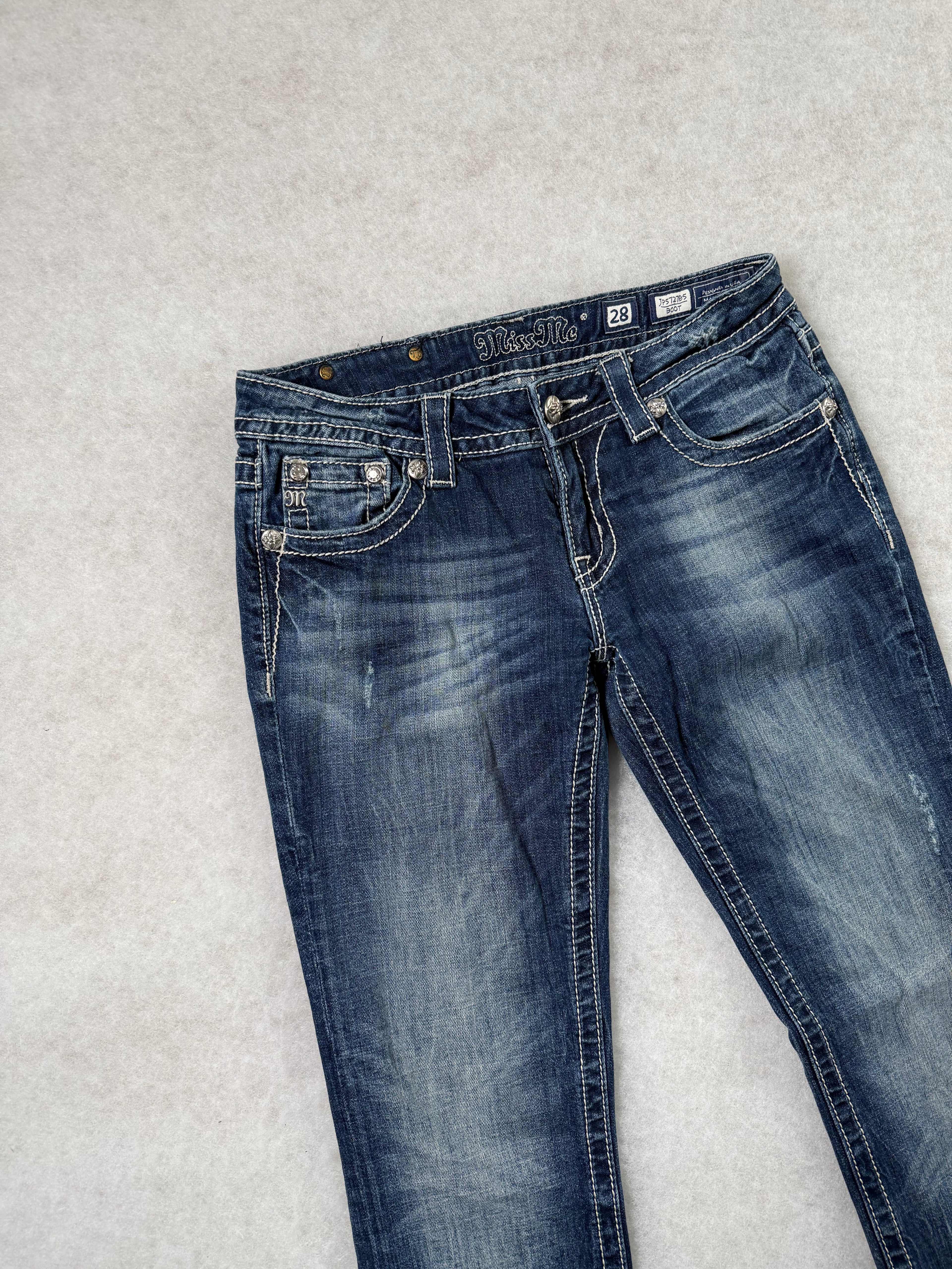 Miss Me Boot Cut Low Waist Jeans 28