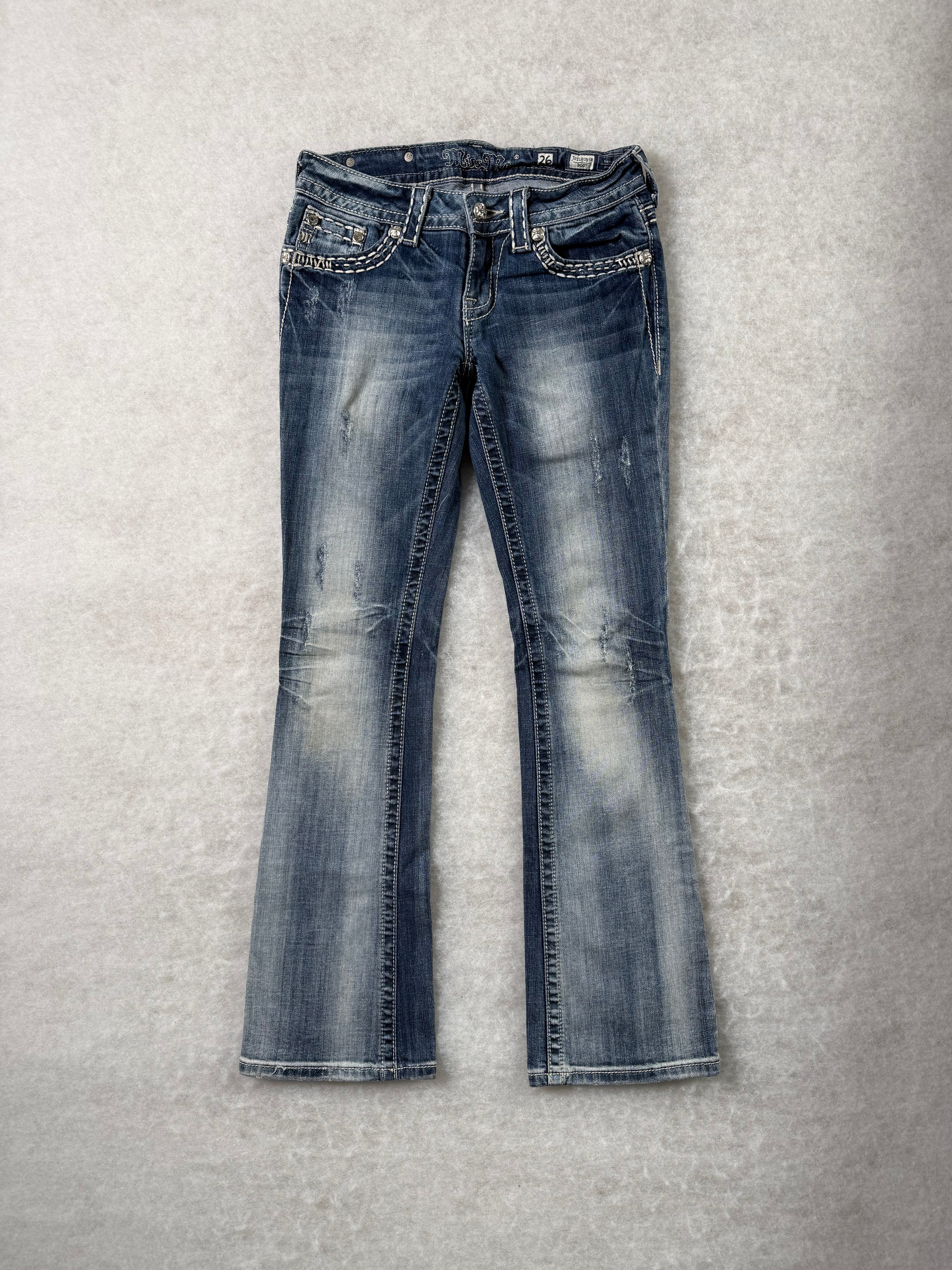 Miss Me Boot Cut Low Waist Jeans 26