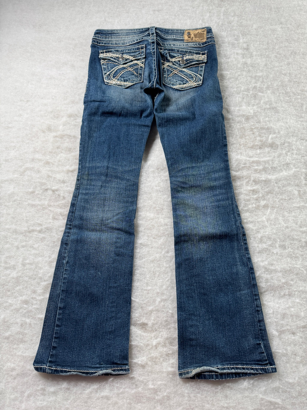 Silver Boot Cut Low Waist Jeans