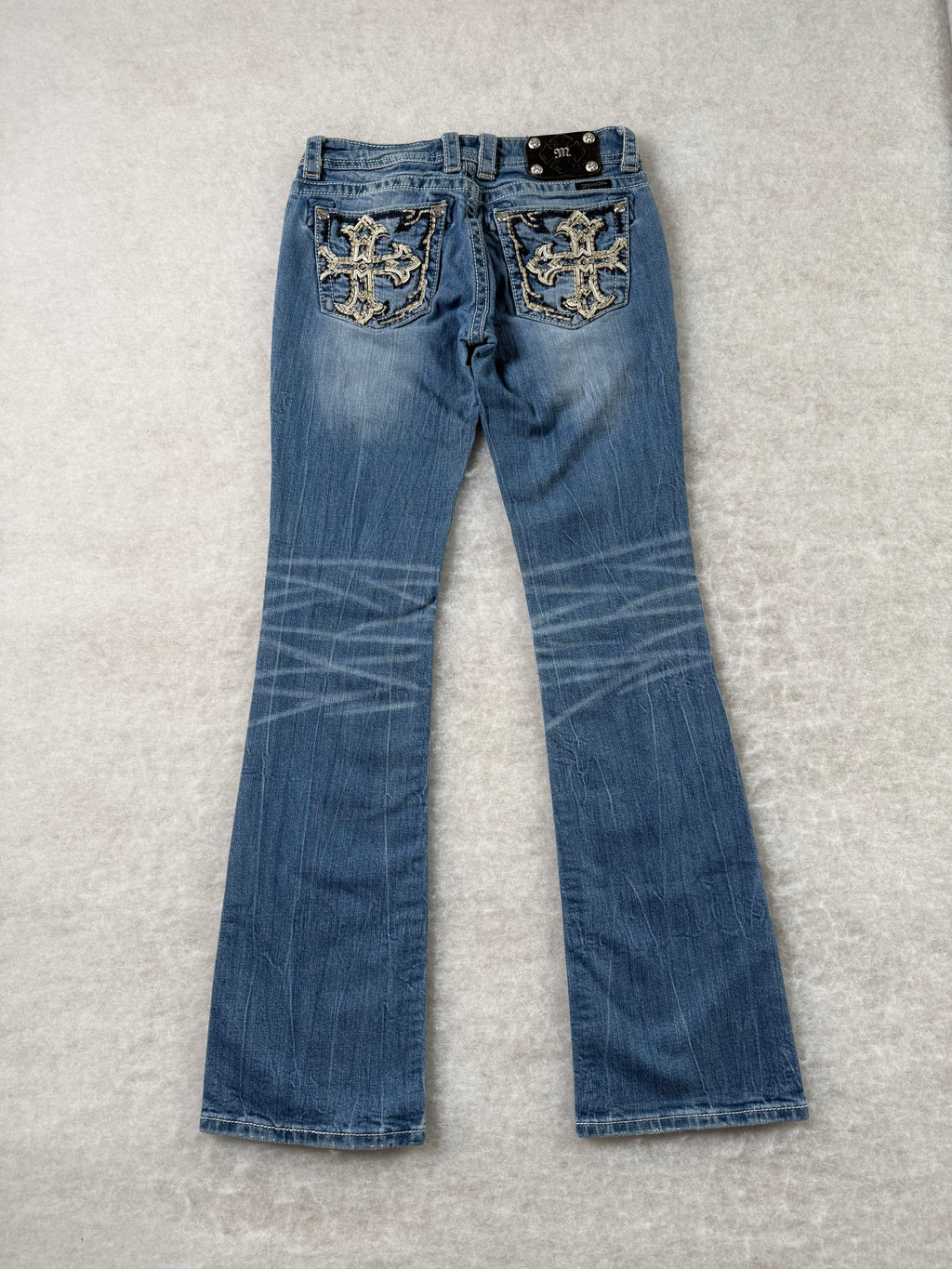 Miss Me Boot Cut Low Waist Jeans 28