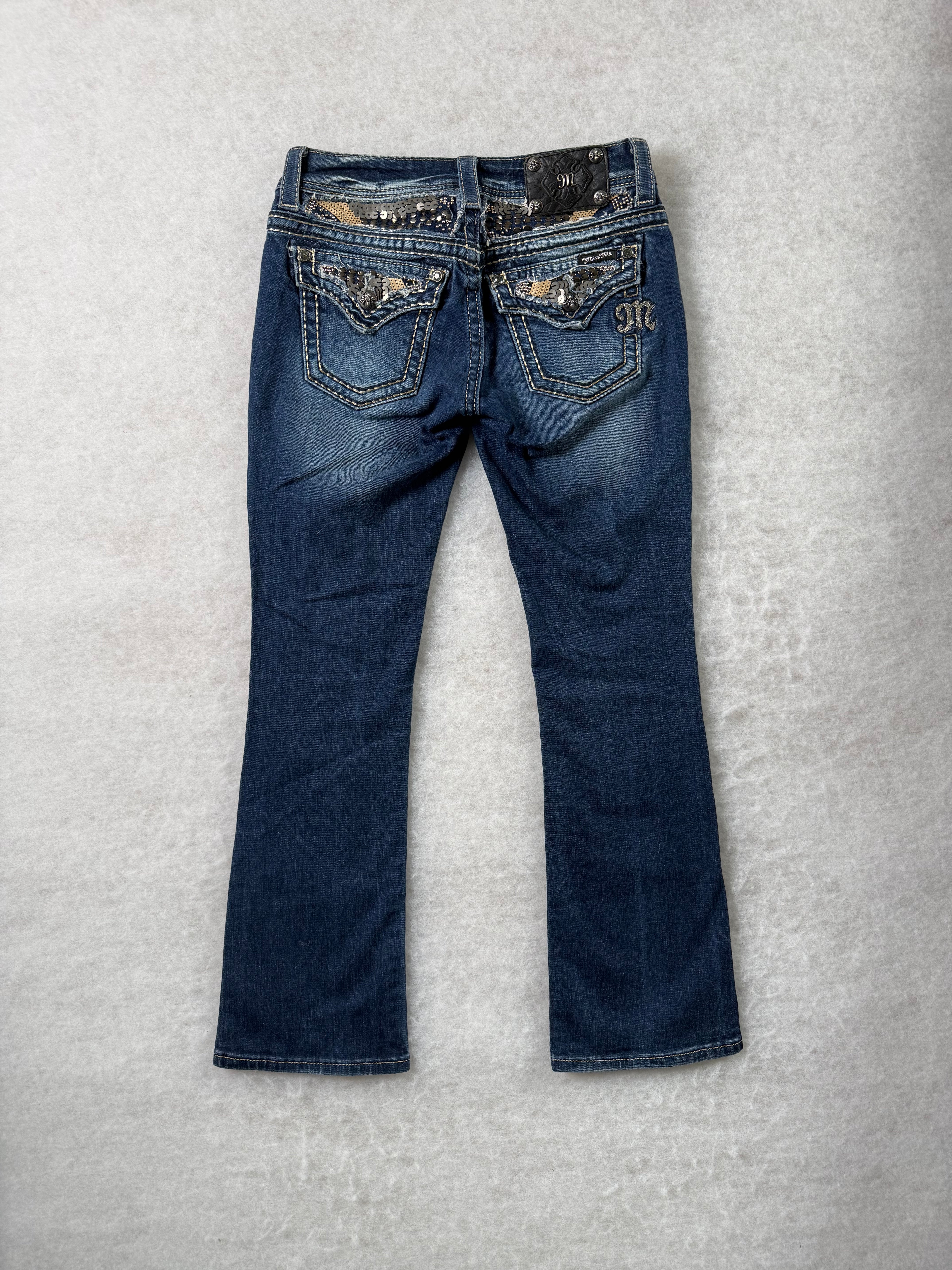 Miss Me Boot Cut Low Waist Jeans 27