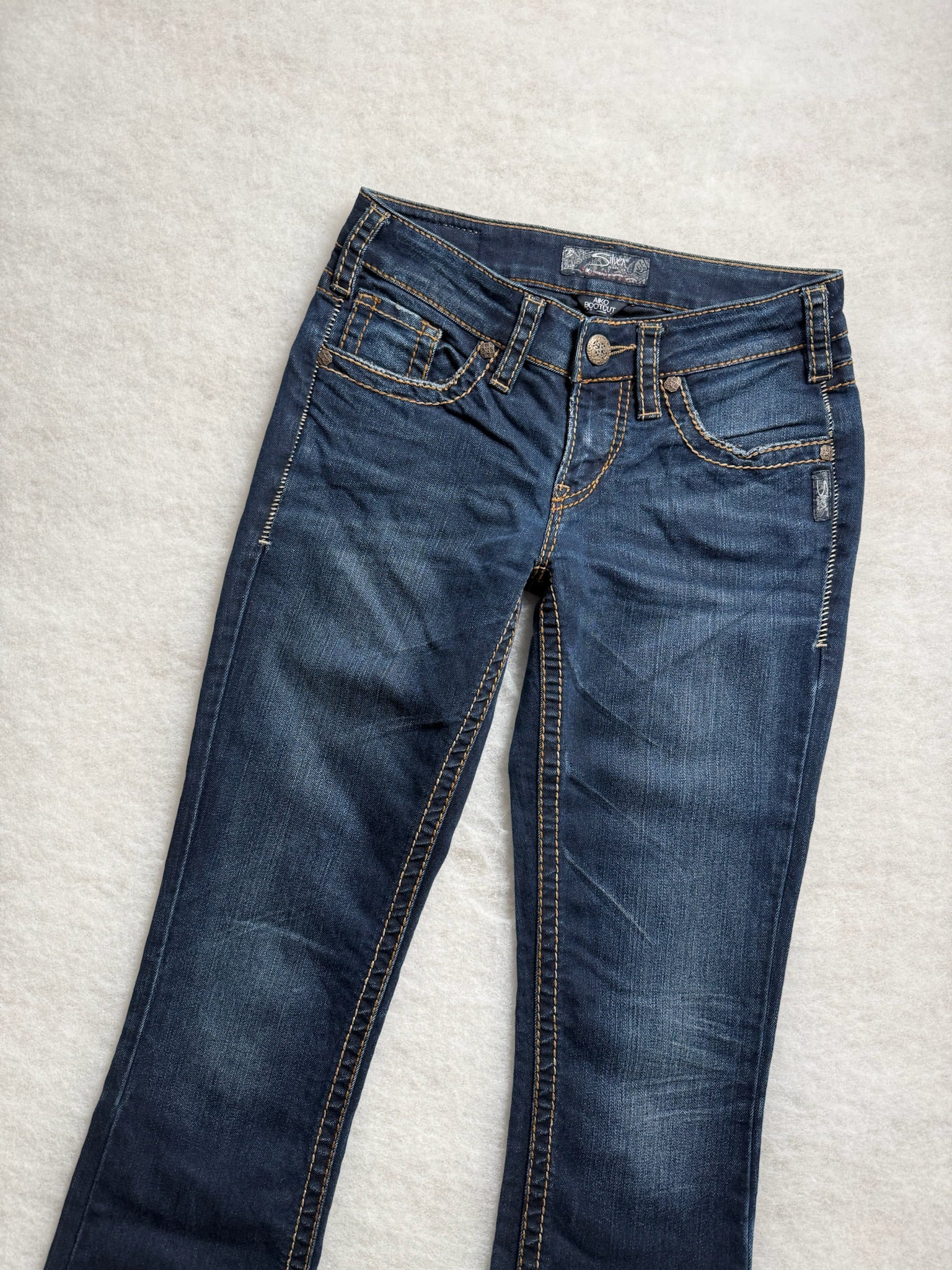 Silver Boot Cut Low Waist Jeans 26