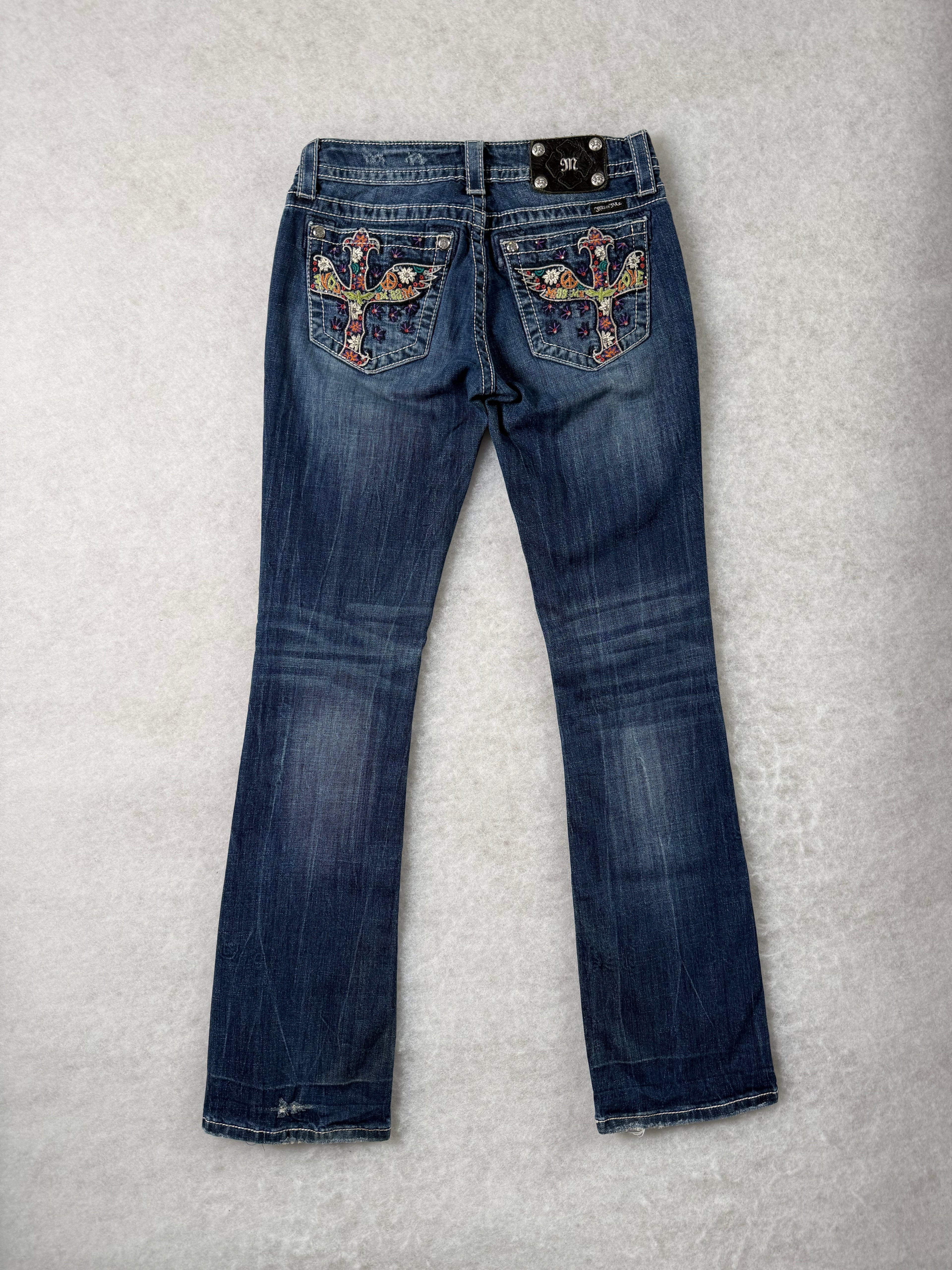 Miss Me Boot Cut Low Waist Jeans 28