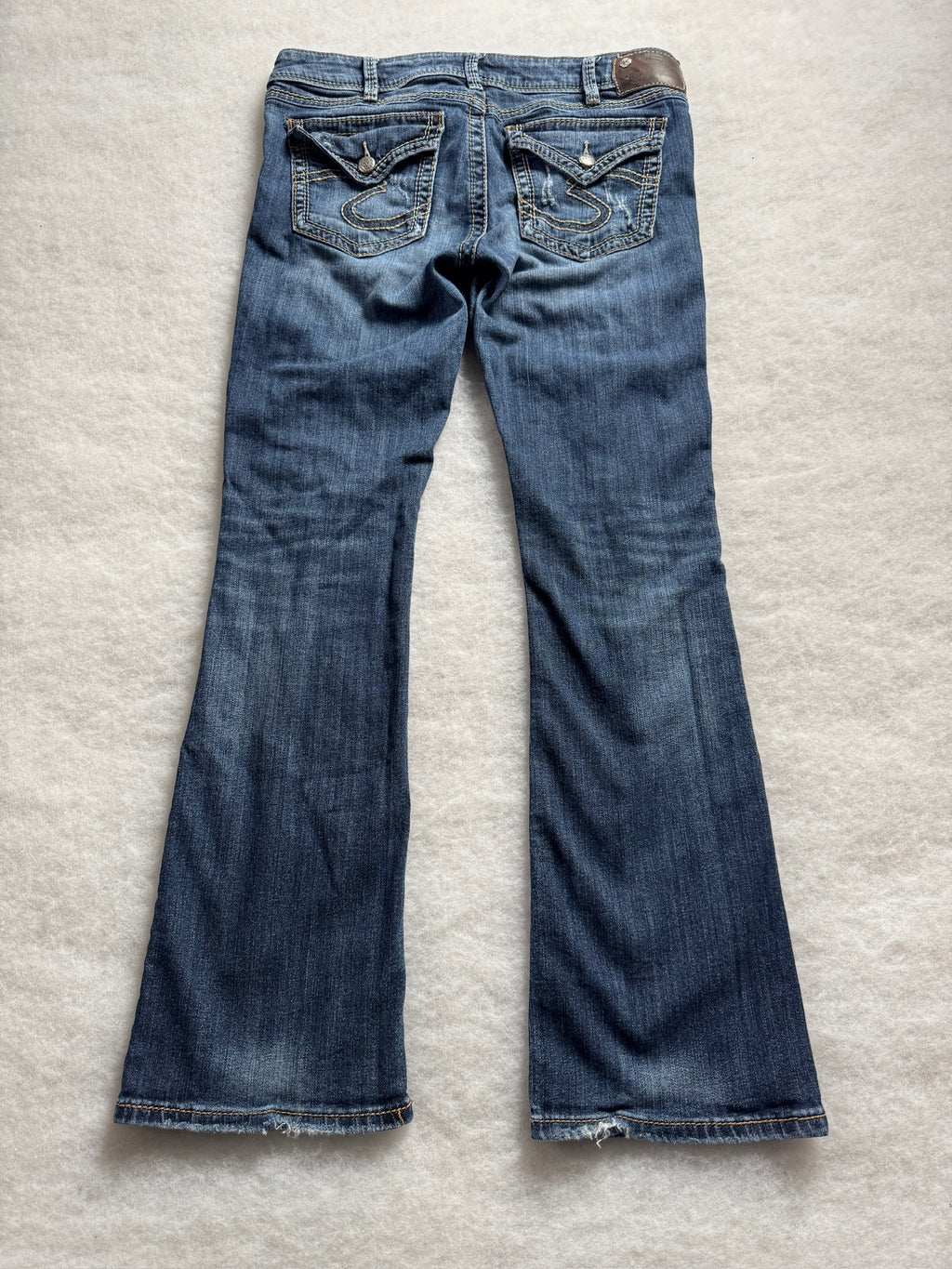Silver Boot Cut Low Waist Jeans