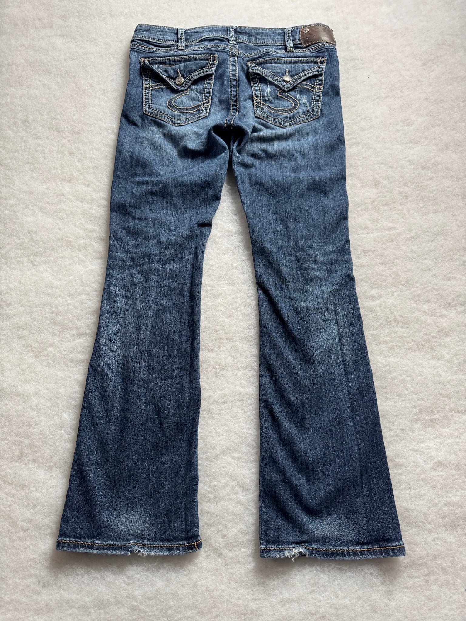 Silver Boot Cut Low Waist Jeans