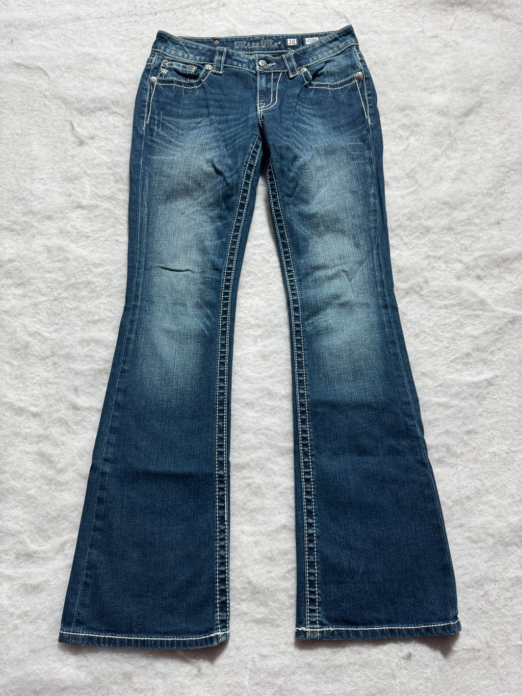Miss Me Boot Cut Low Waist Jeans 28