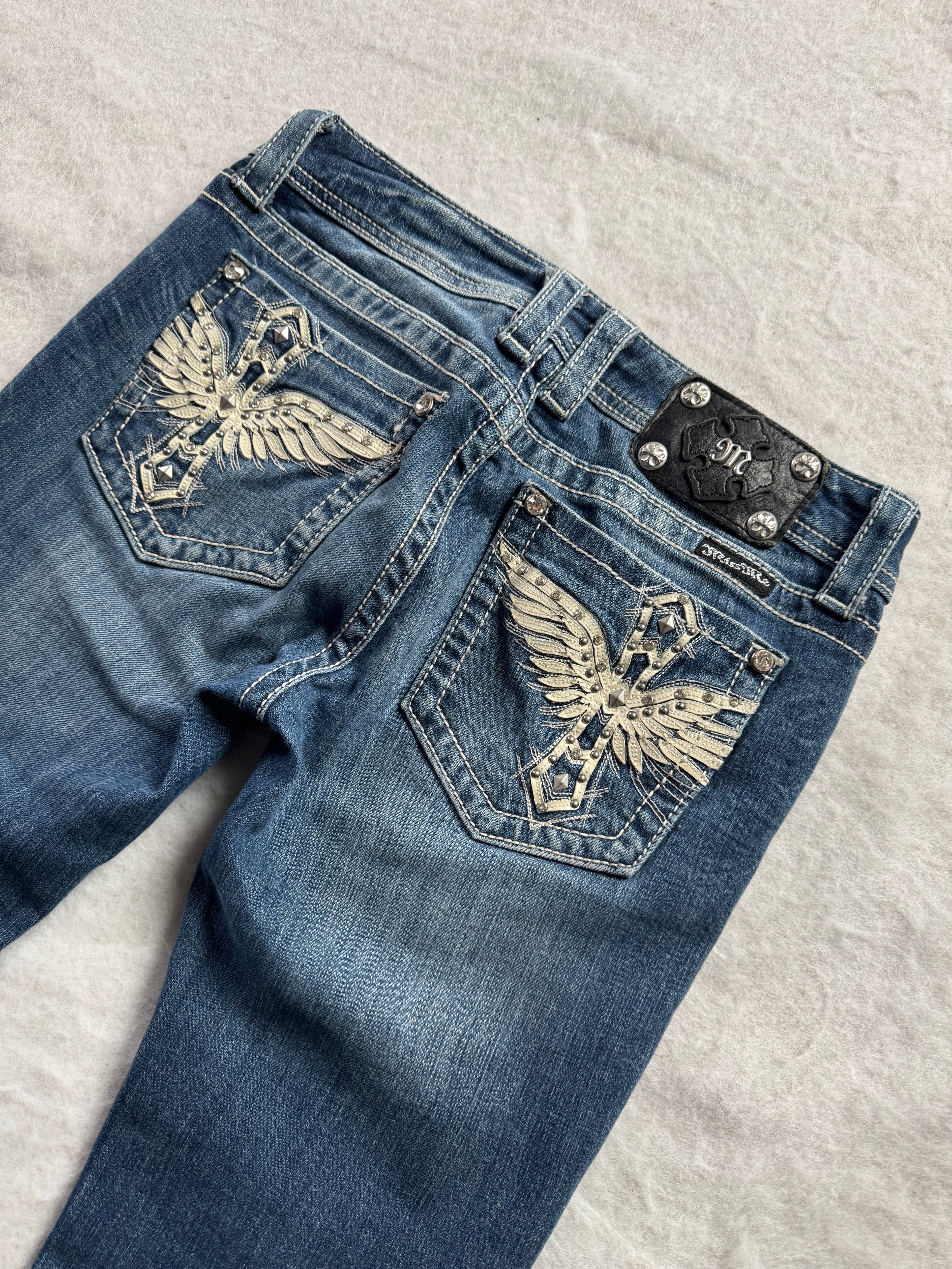 Miss Me Boot Cut Low Waist Jeans 28