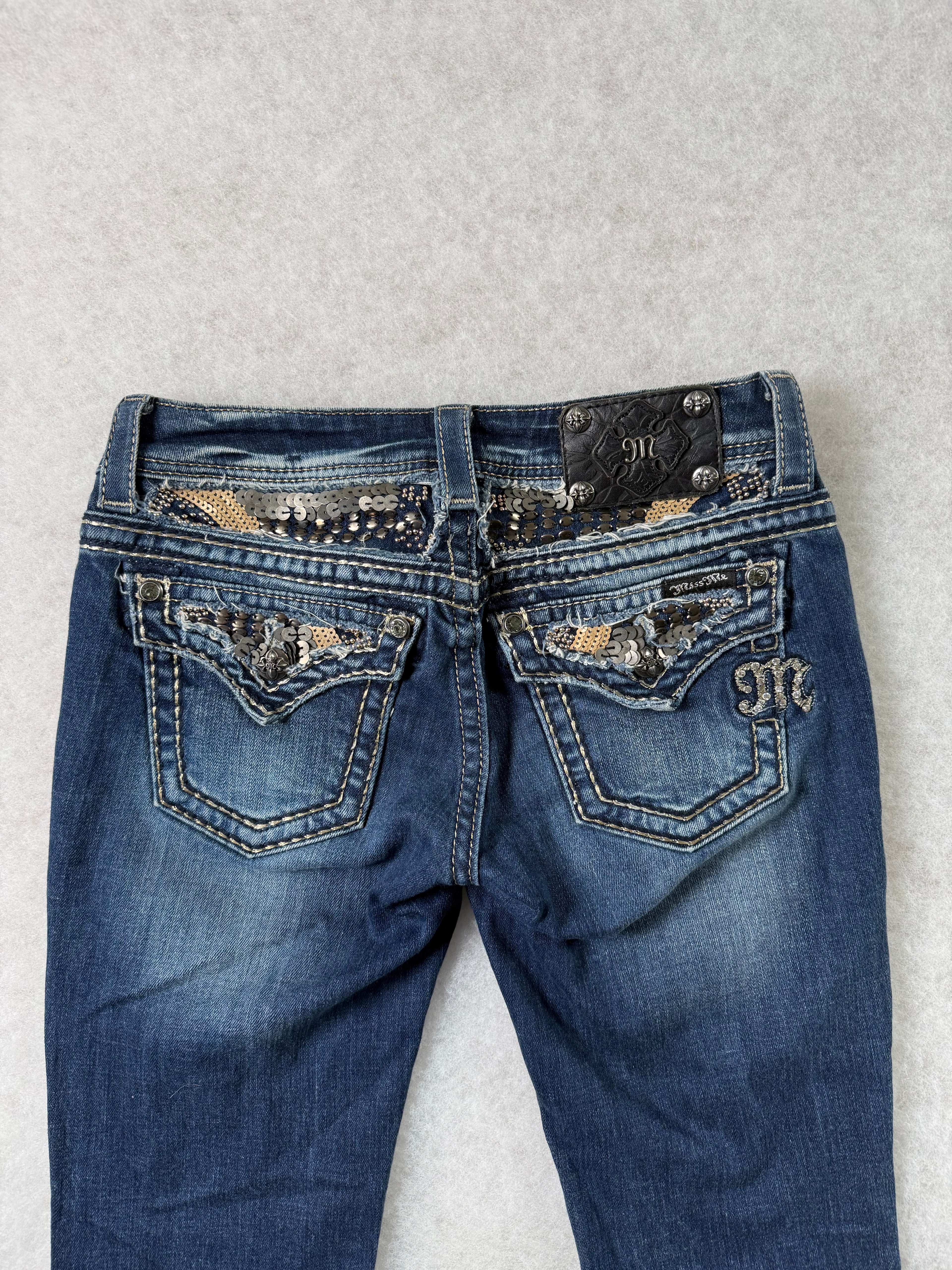 Miss Me Boot Cut Low Waist Jeans 27
