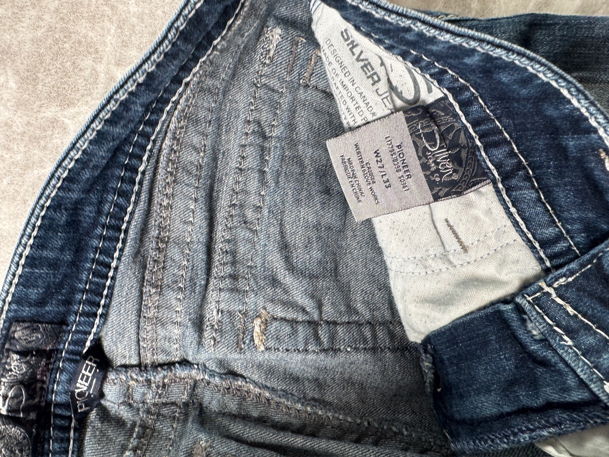 Silver Boot Cut Low Waist Jeans