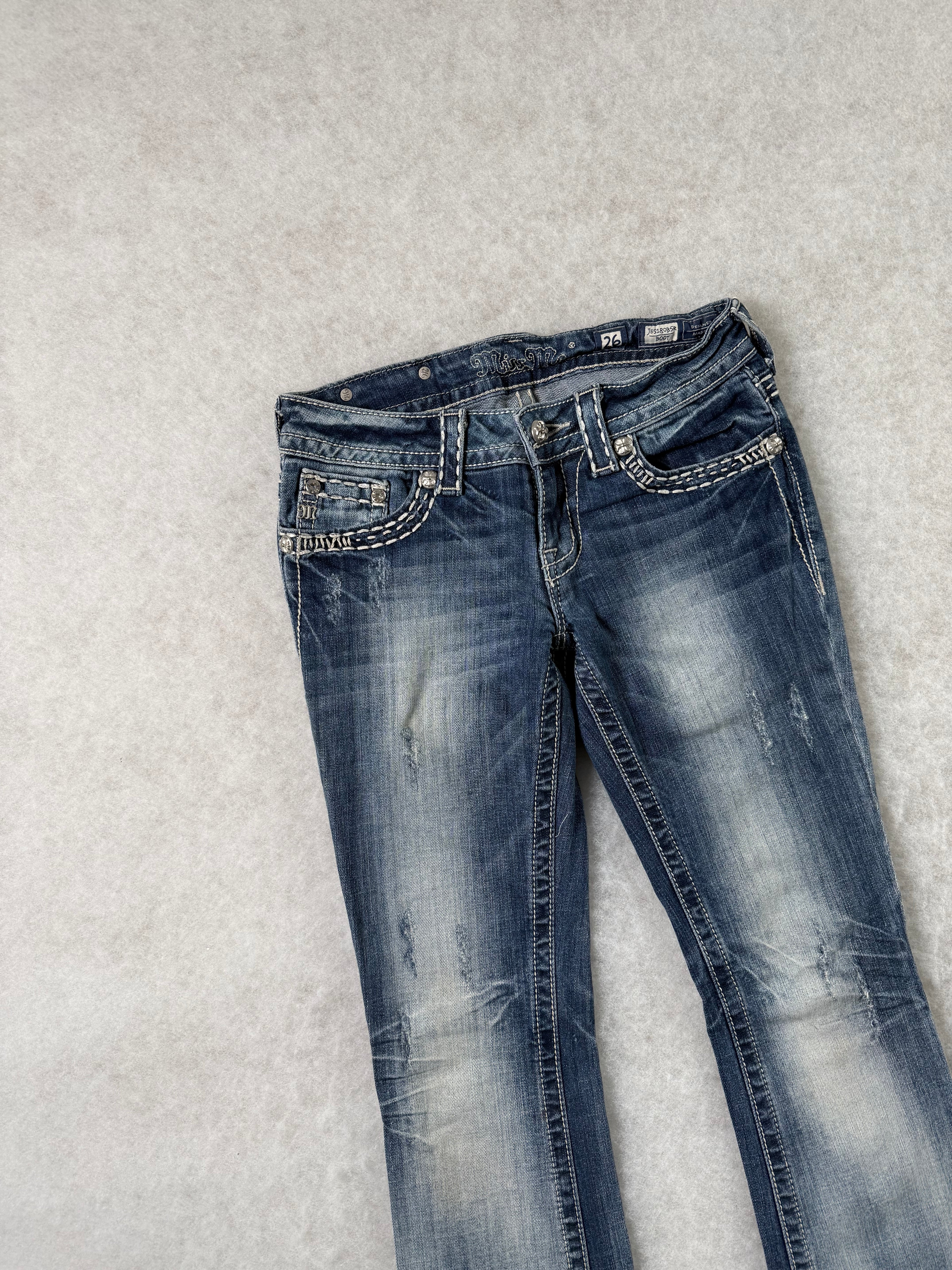 Miss Me Boot Cut Low Waist Jeans 26