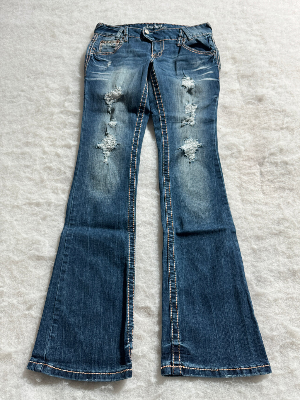 Boot Cut Low Waist Jeans Blau, Foto 1 von 4