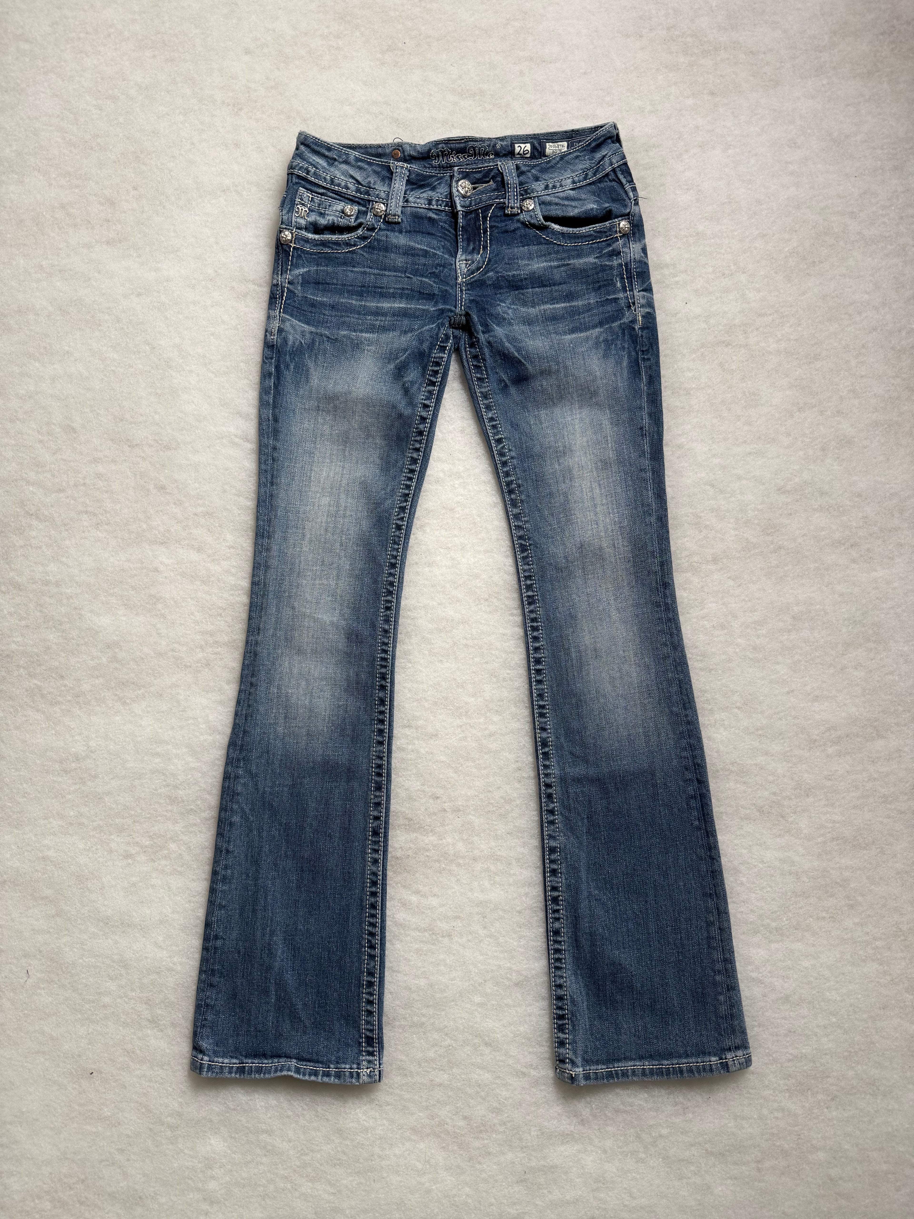Miss Me Boot Cut Low Waist Jeans 26
