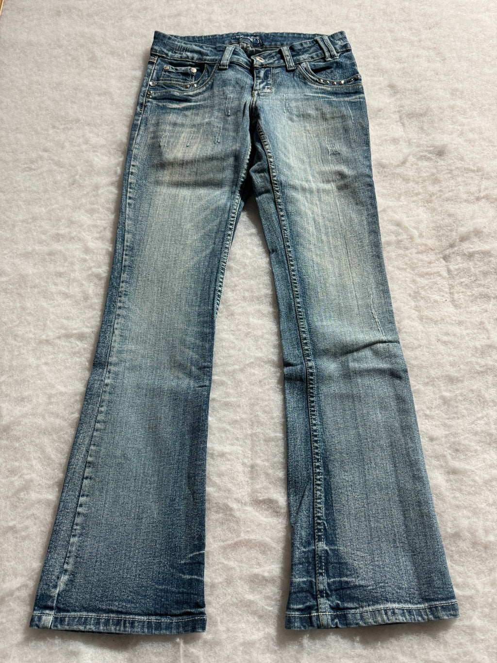Boot Cut Low Waist Jeans Blau, Foto 1 von 4