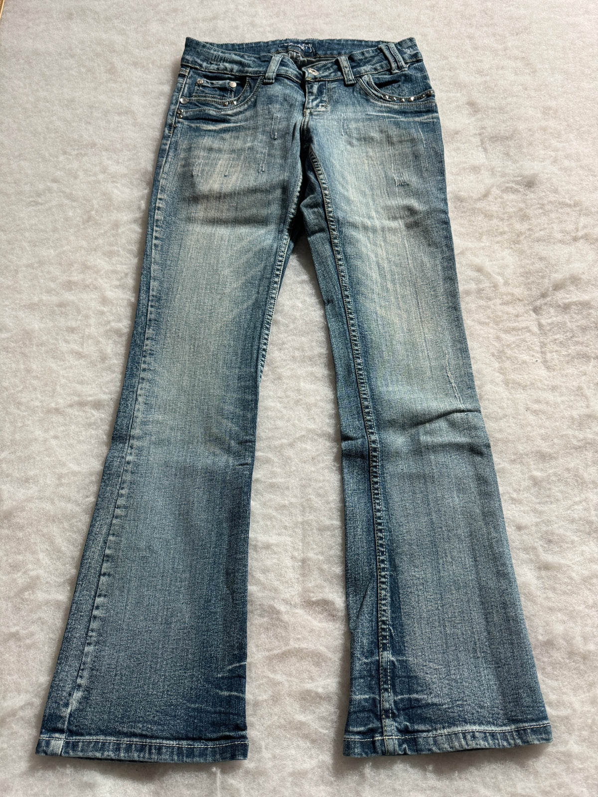Boot Cut Low Waist Jeans Blau, Foto 1 von 4