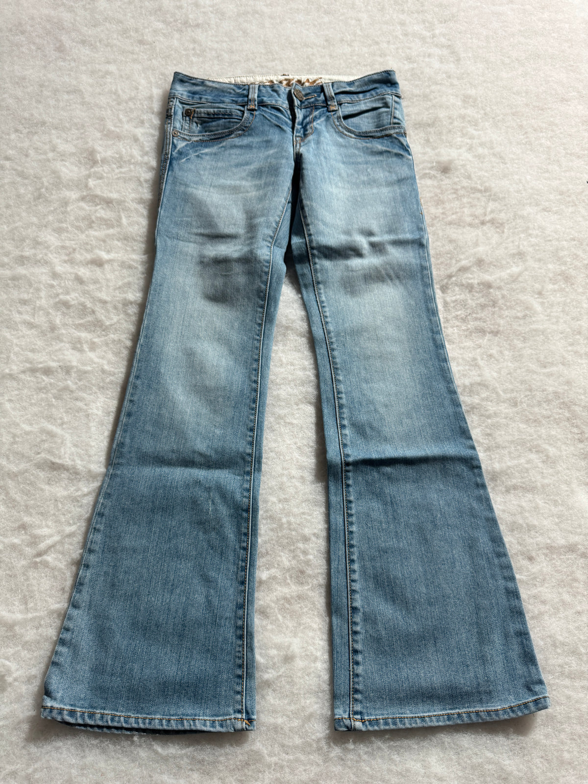 Boot Cut Low Waist Jeans Blau, Foto 1 von 4