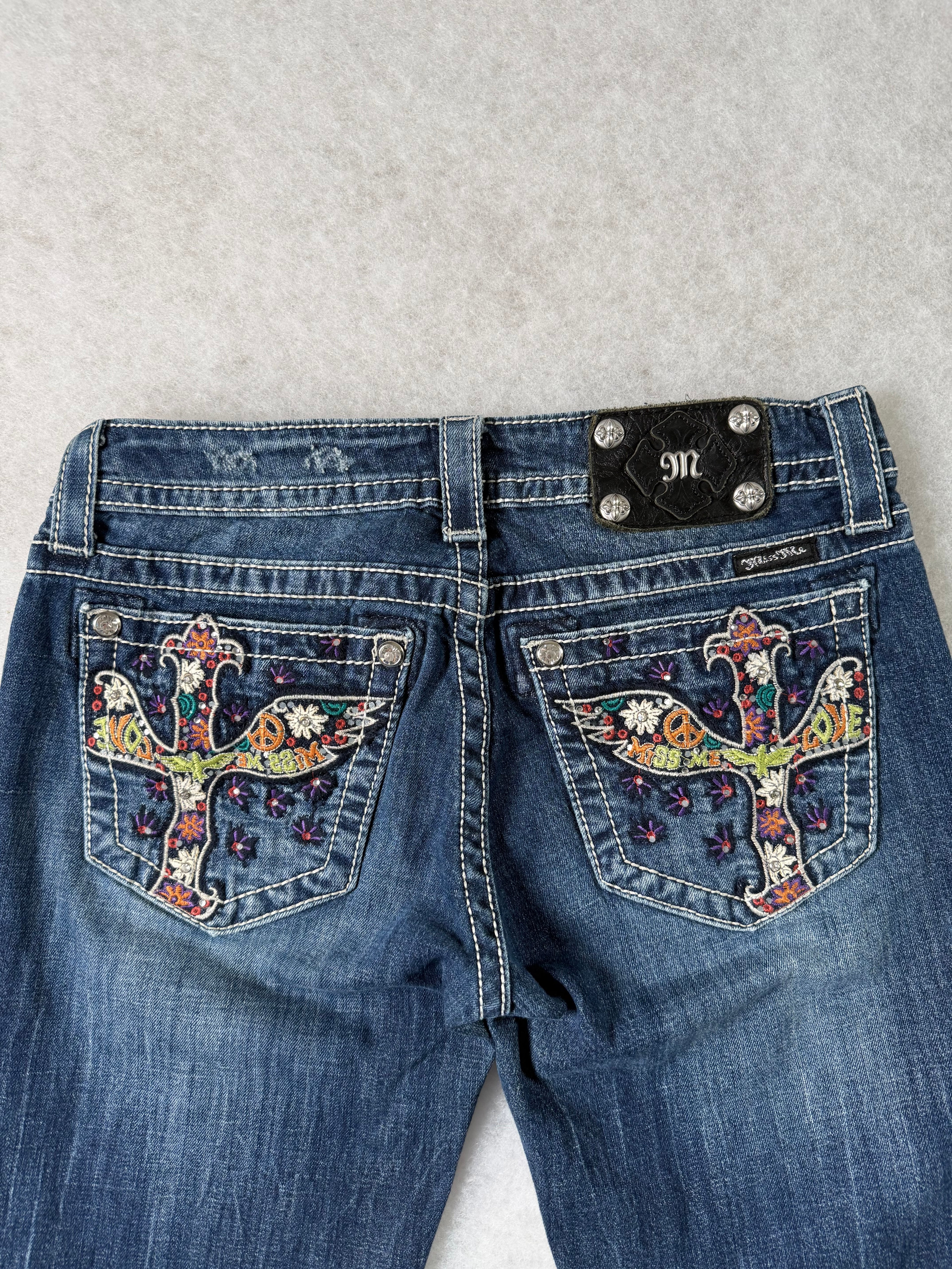 Miss Me Boot Cut Low Waist Jeans 28