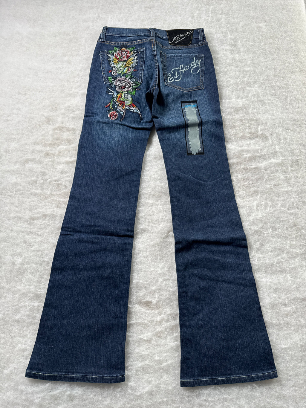 Ed Hardy Boot Cut Low Waist Jeans