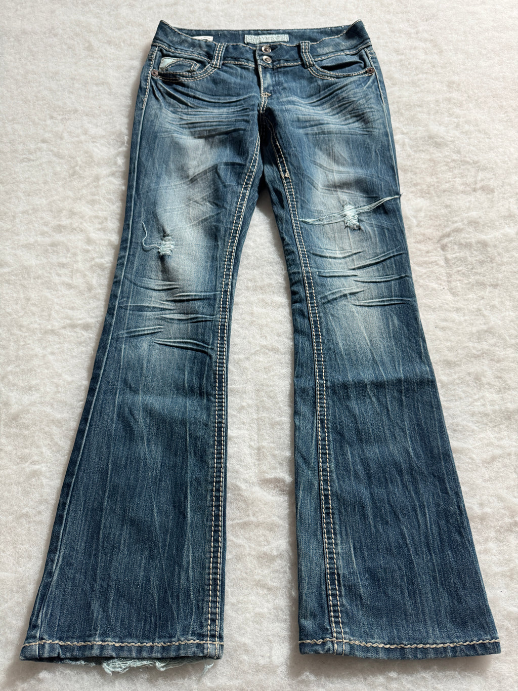 Boot Cut Low Waist Jeans Blau, Foto 1 von 4