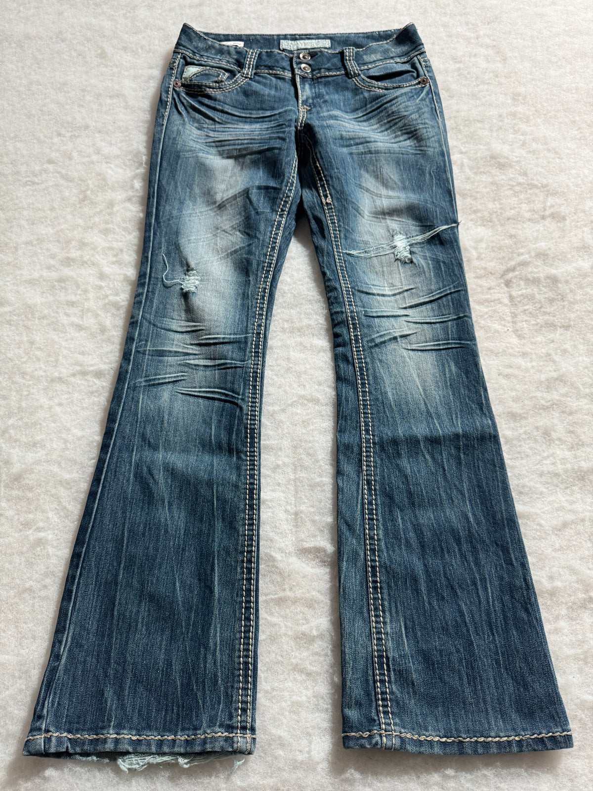 Boot Cut Low Waist Jeans Blau, Foto 1 von 4