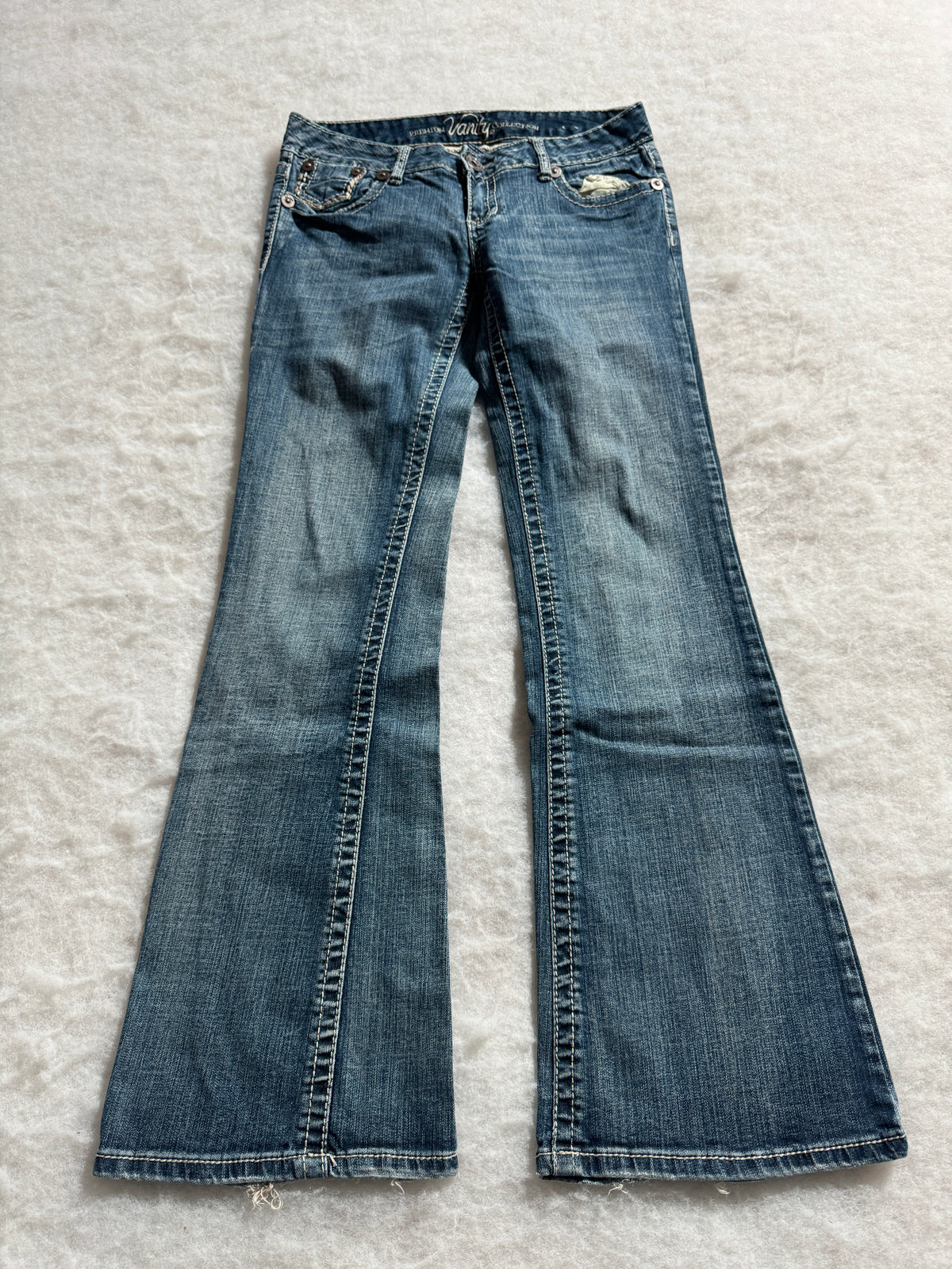 Boot Cut Low Waist Jeans Blau, Foto 1 von 4
