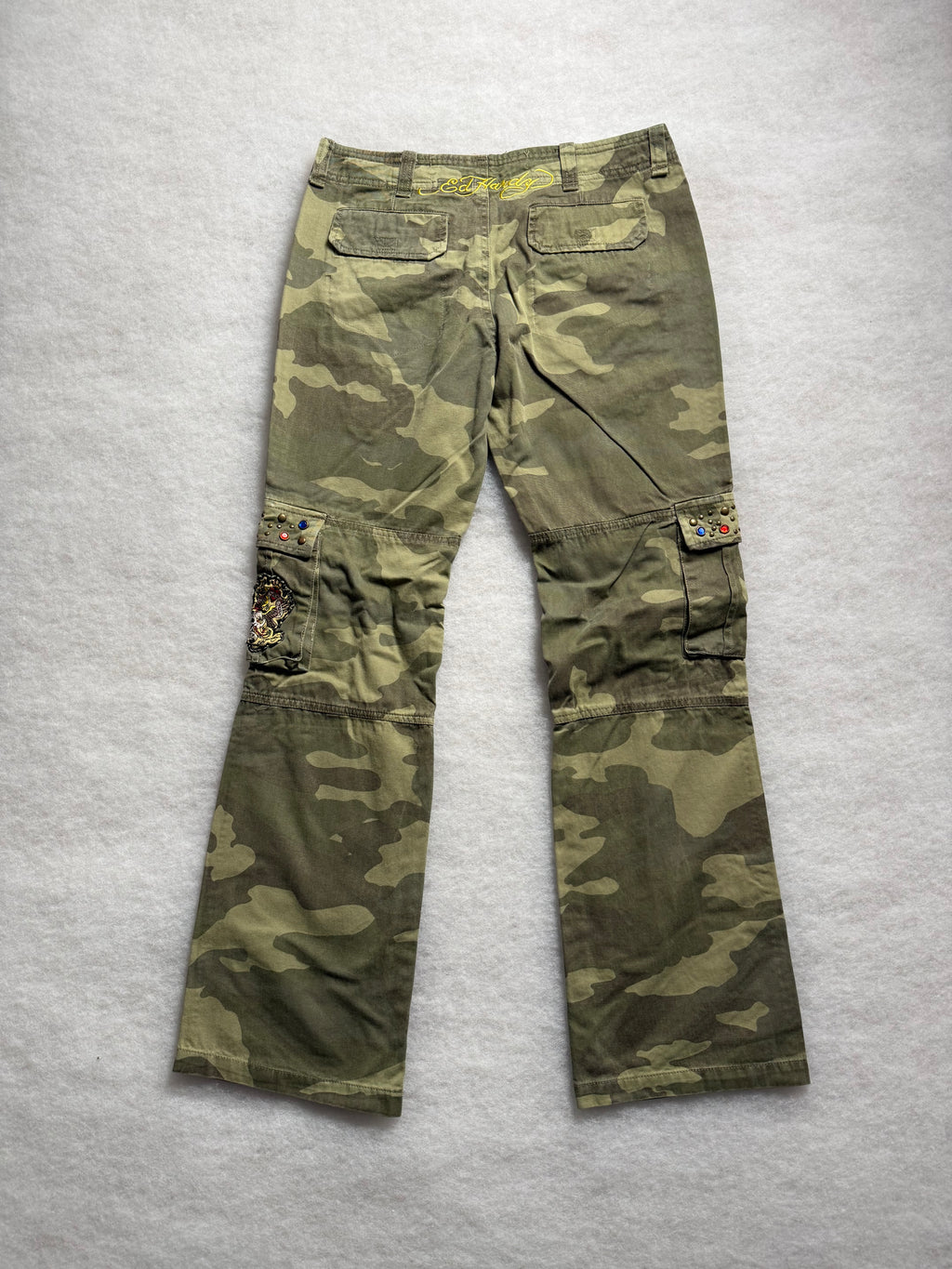Ed Hardy Boot Cut Cargo Camo Pants 27
