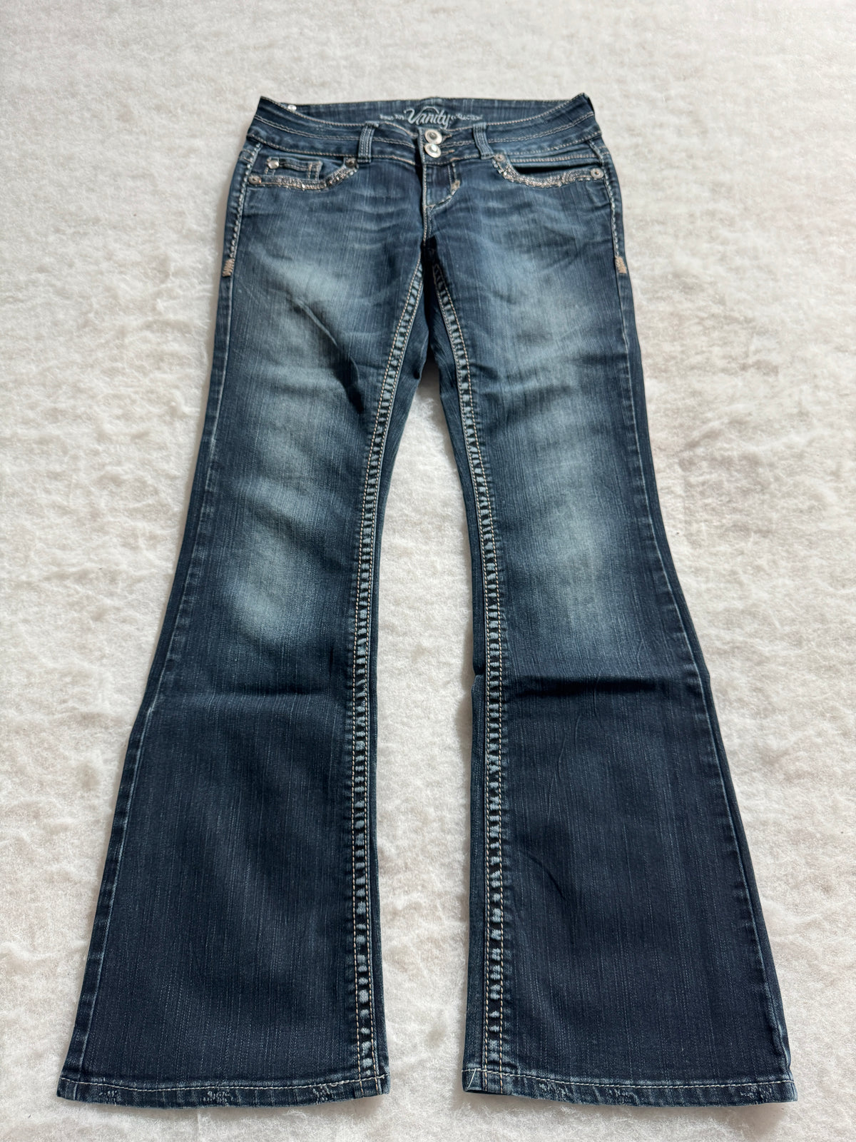 Boot Cut Low Waist Jeans Blau, Foto 1 von 4