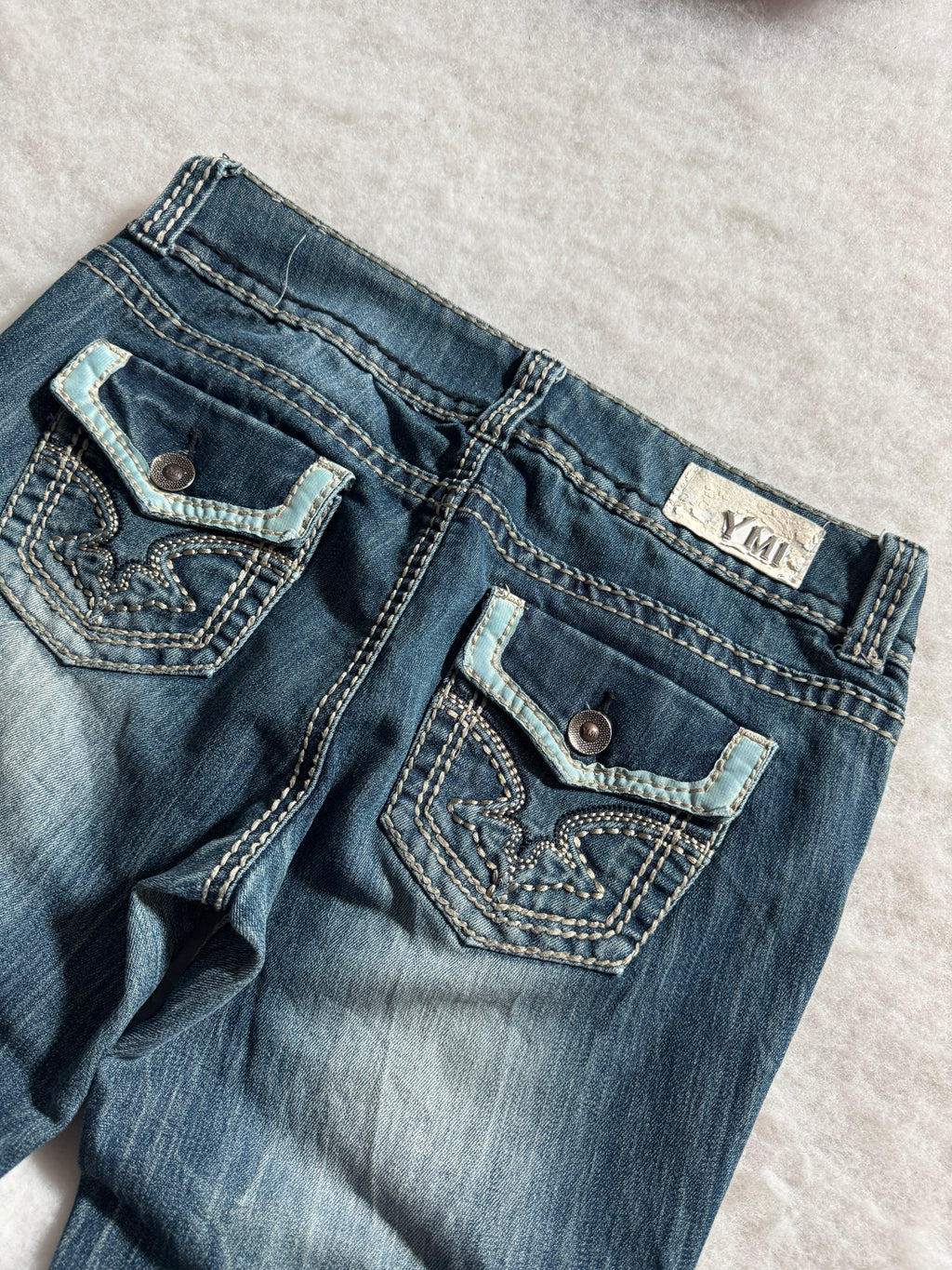 Boot Cut Low Waist Jeans Blau, Foto 3 von 4