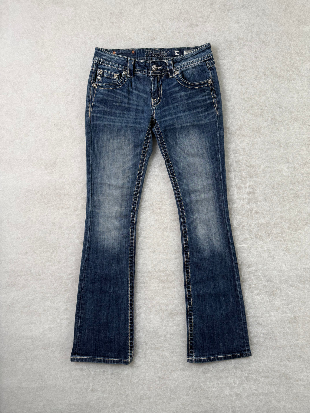 Miss Me Boot Cut Low Waist Jeans 28